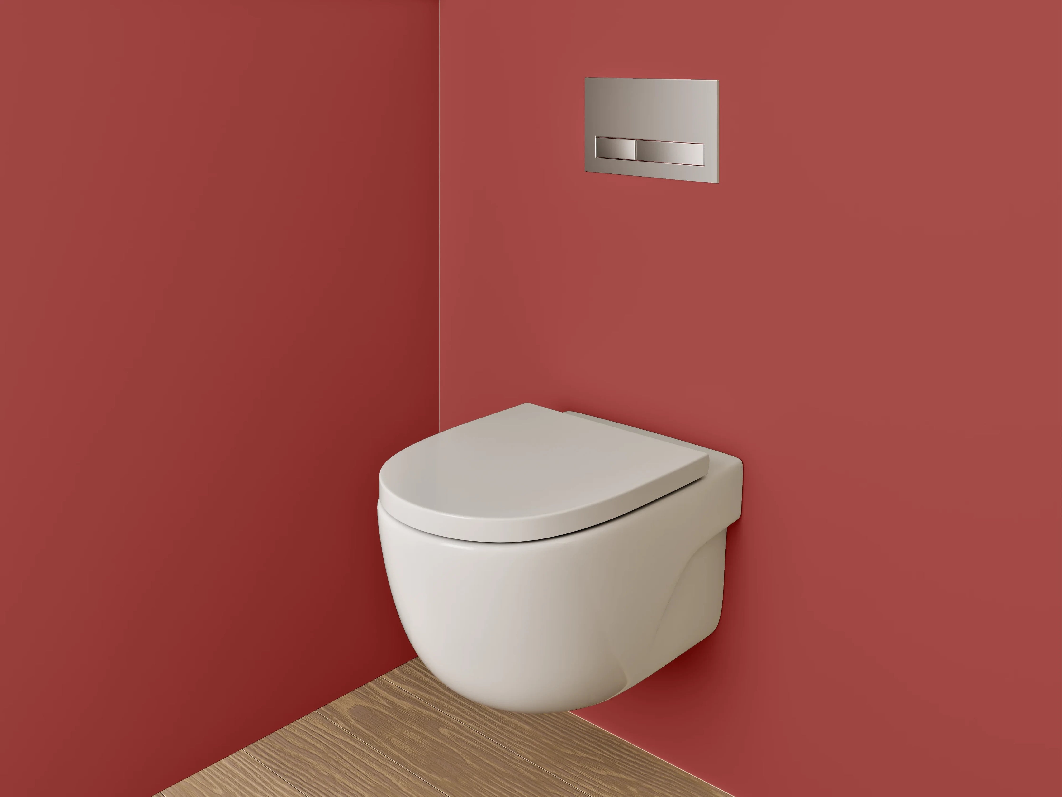 WC-Rückwand - RAL 3013 Tomatenrot
