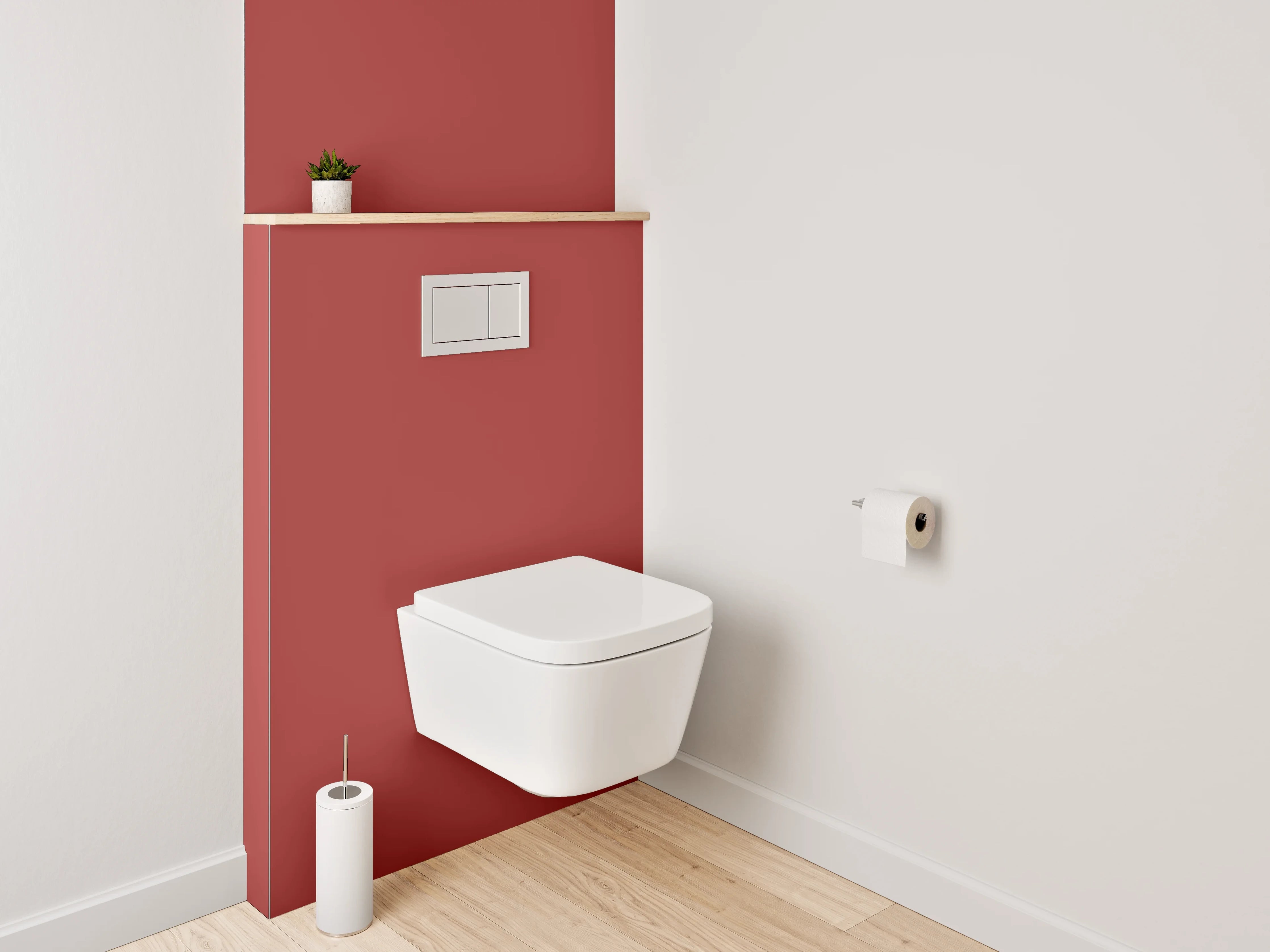 WC-Rückwand - RAL 3013 Tomatenrot