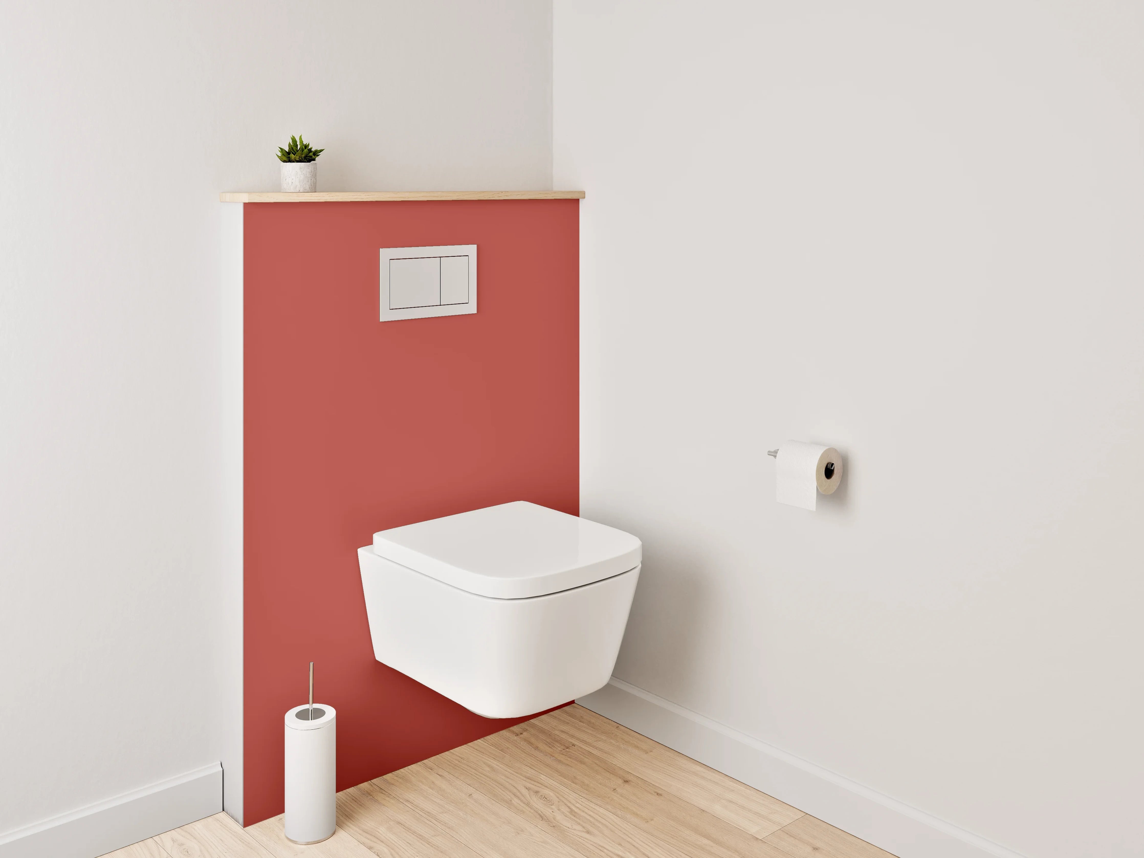 WC-Rückwand - RAL 3016 Korallenrot