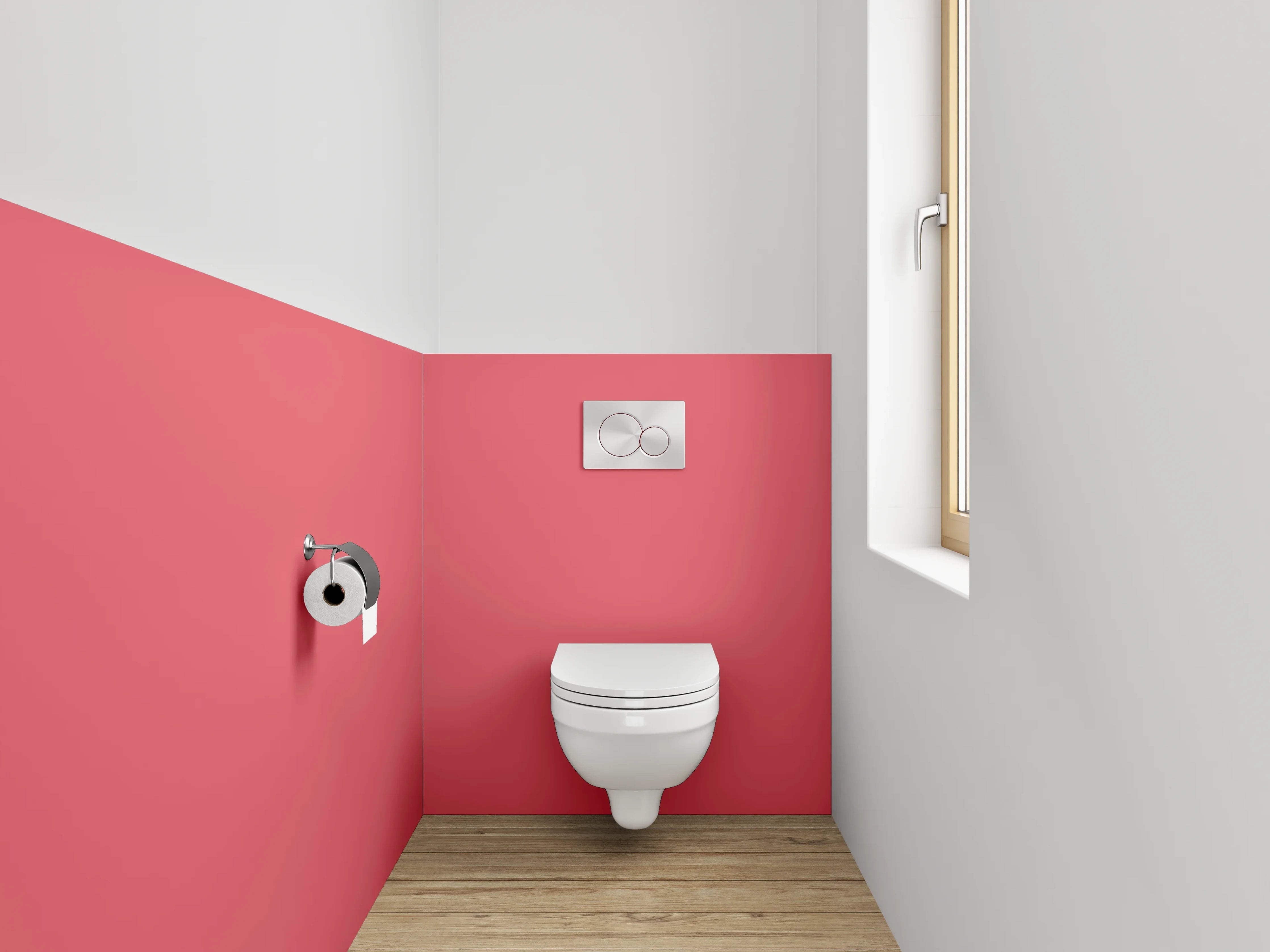 WC-Rückwand - RAL 3017 Rosé