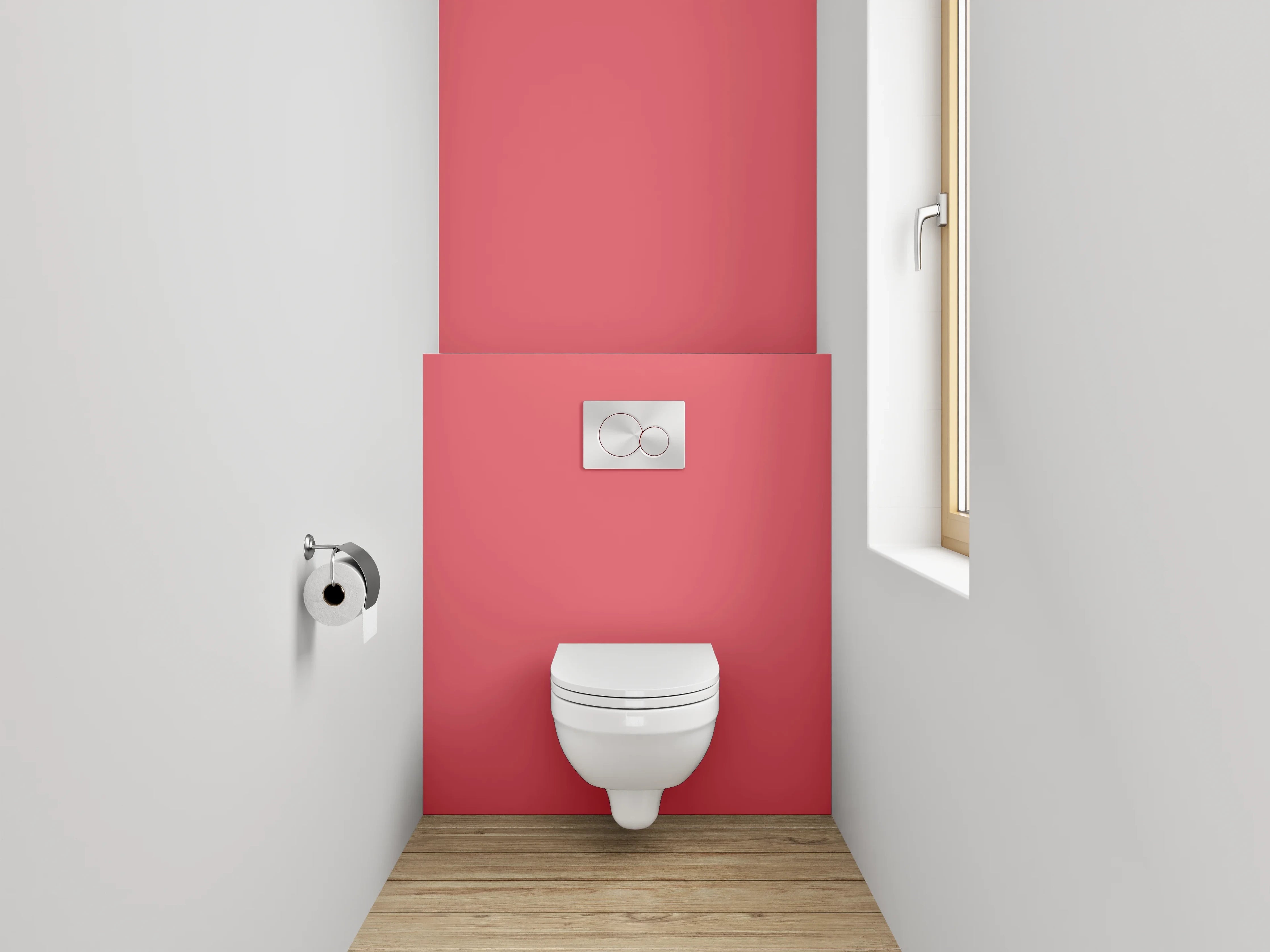 WC-Rückwand - RAL 3017 Rosé