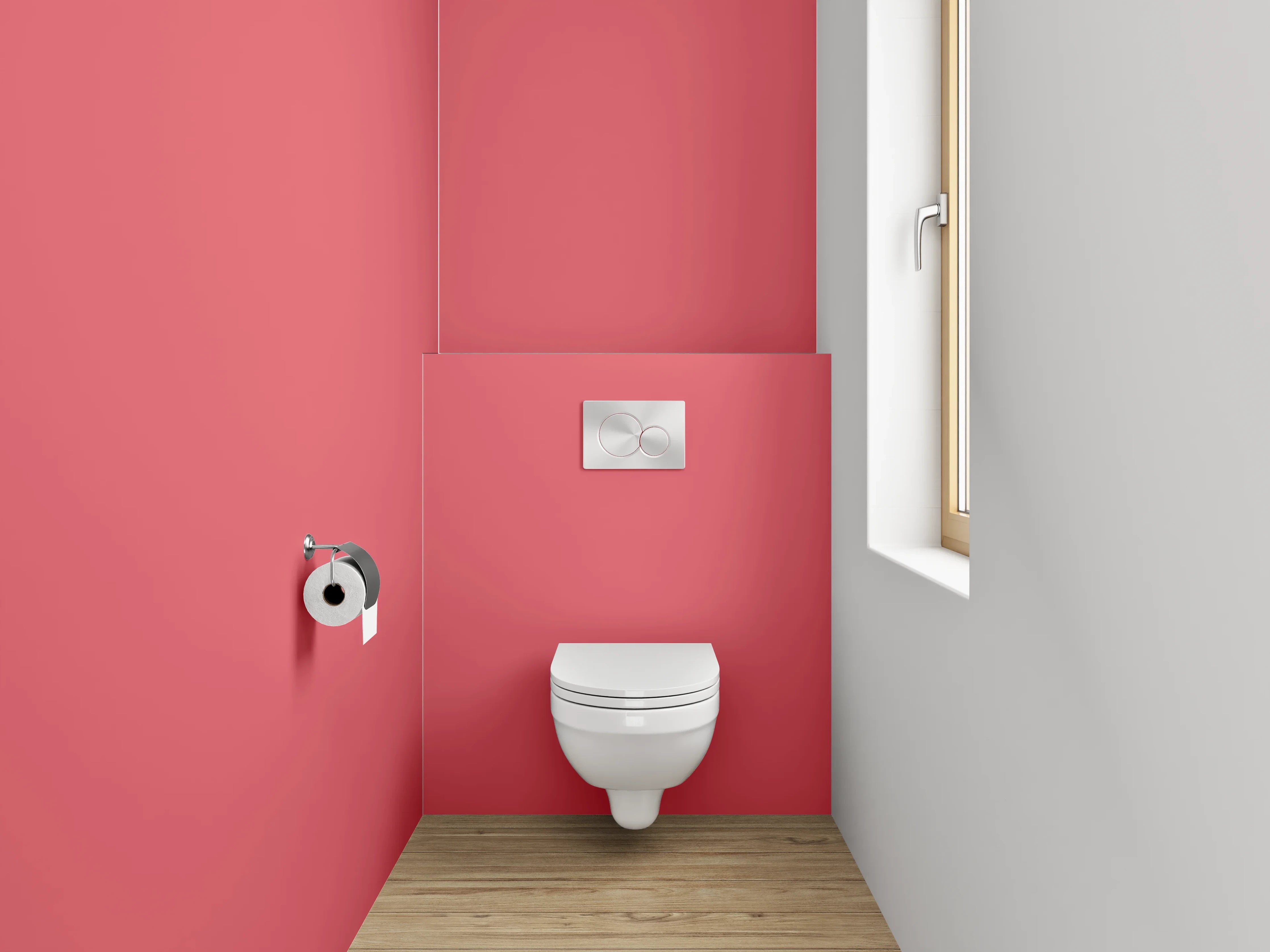 WC-Rückwand - RAL 3017 Rosé