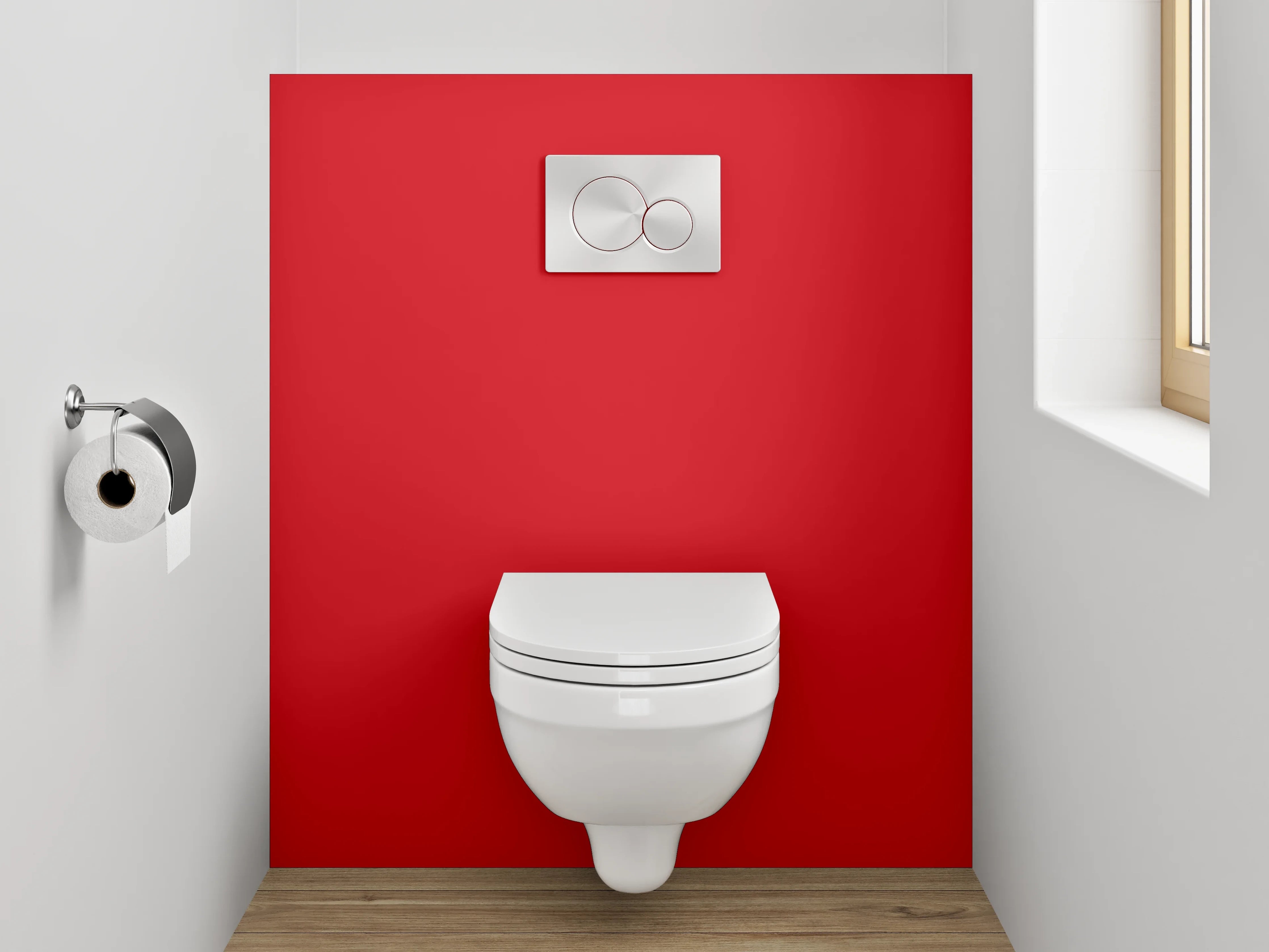WC-Rückwand - RAL 3020 Verkehrsrot