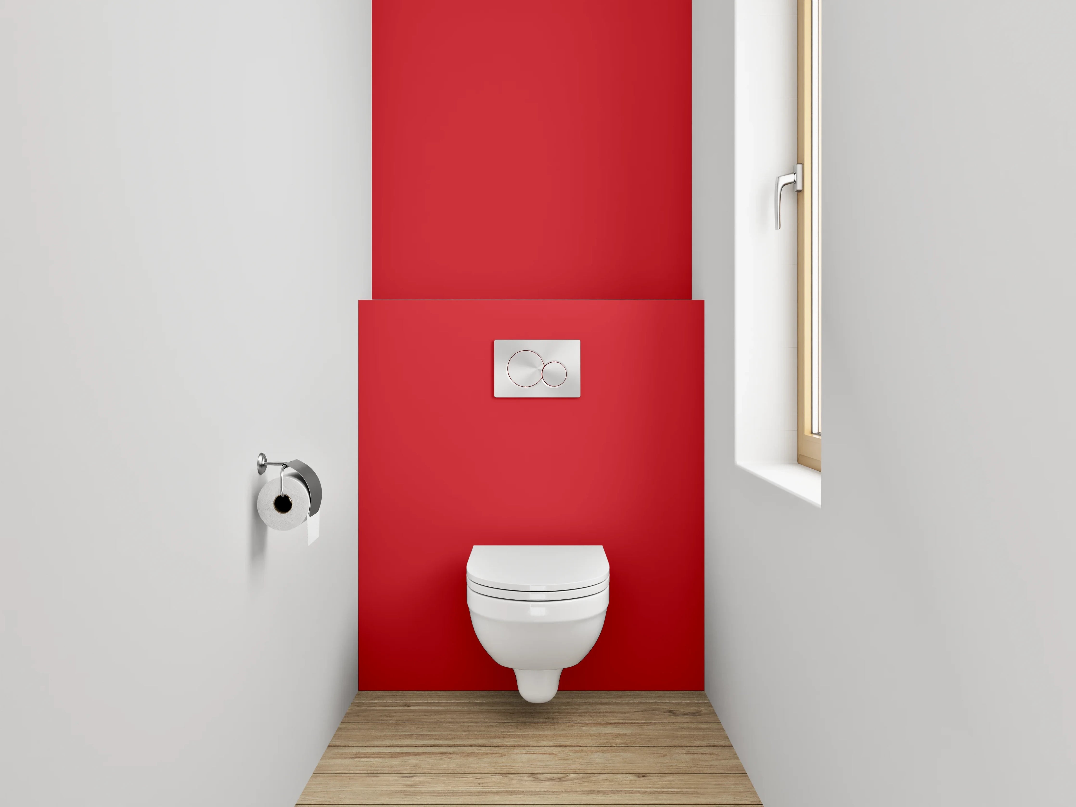 WC-Rückwand - RAL 3020 Verkehrsrot