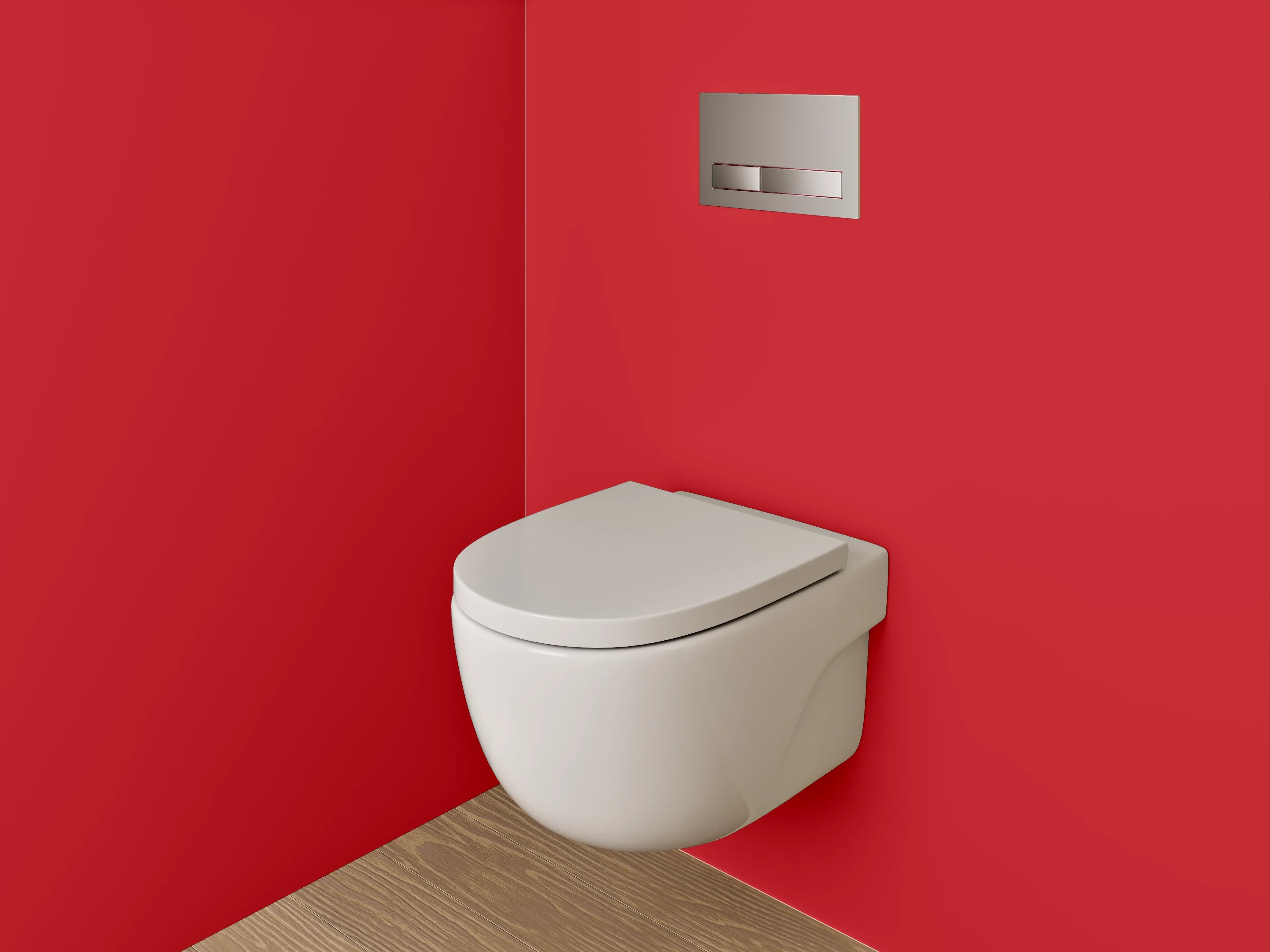 WC-Rückwand - RAL 3020 Verkehrsrot