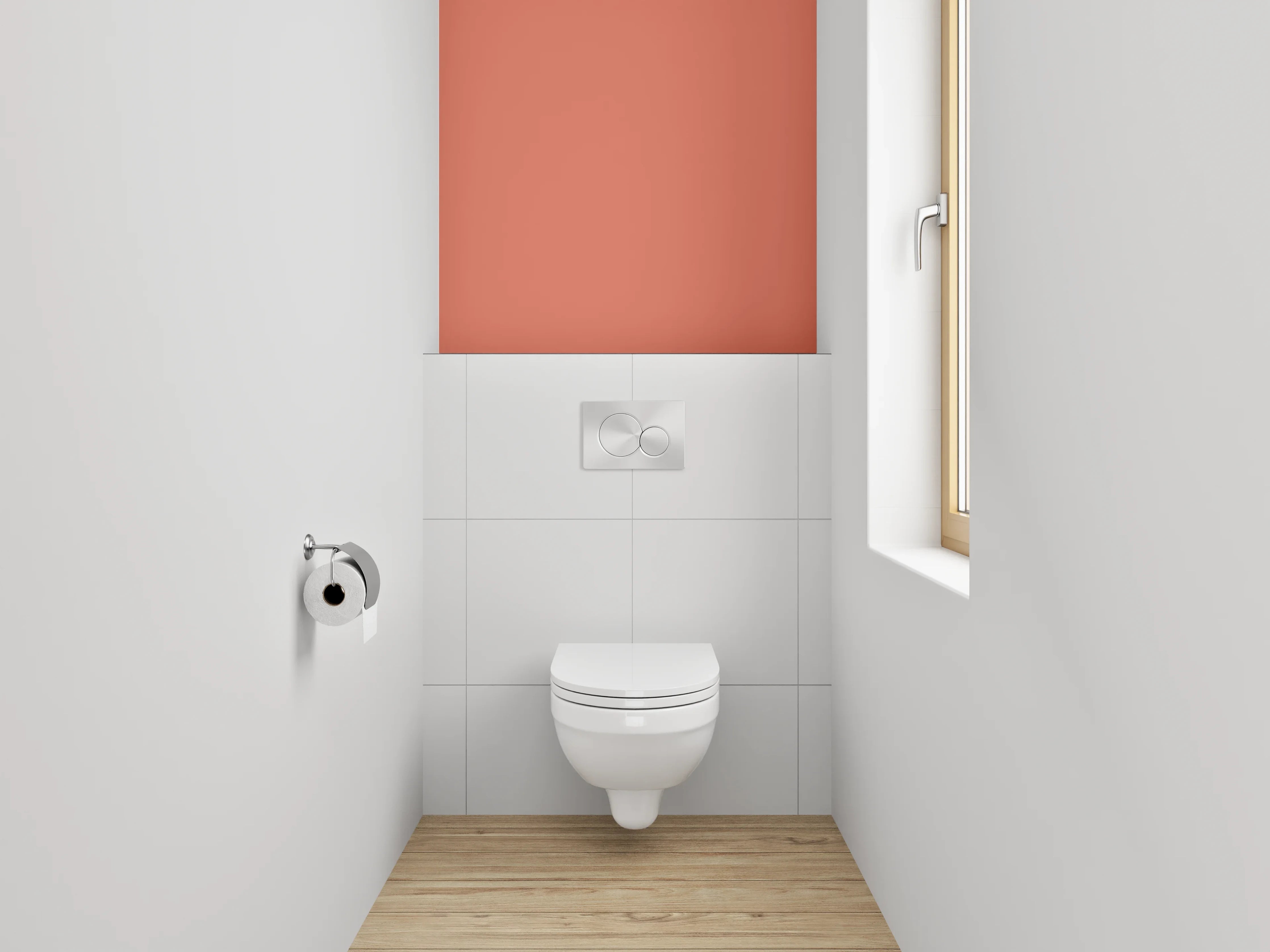 WC-Rückwand - RAL 3022 Lachsrot