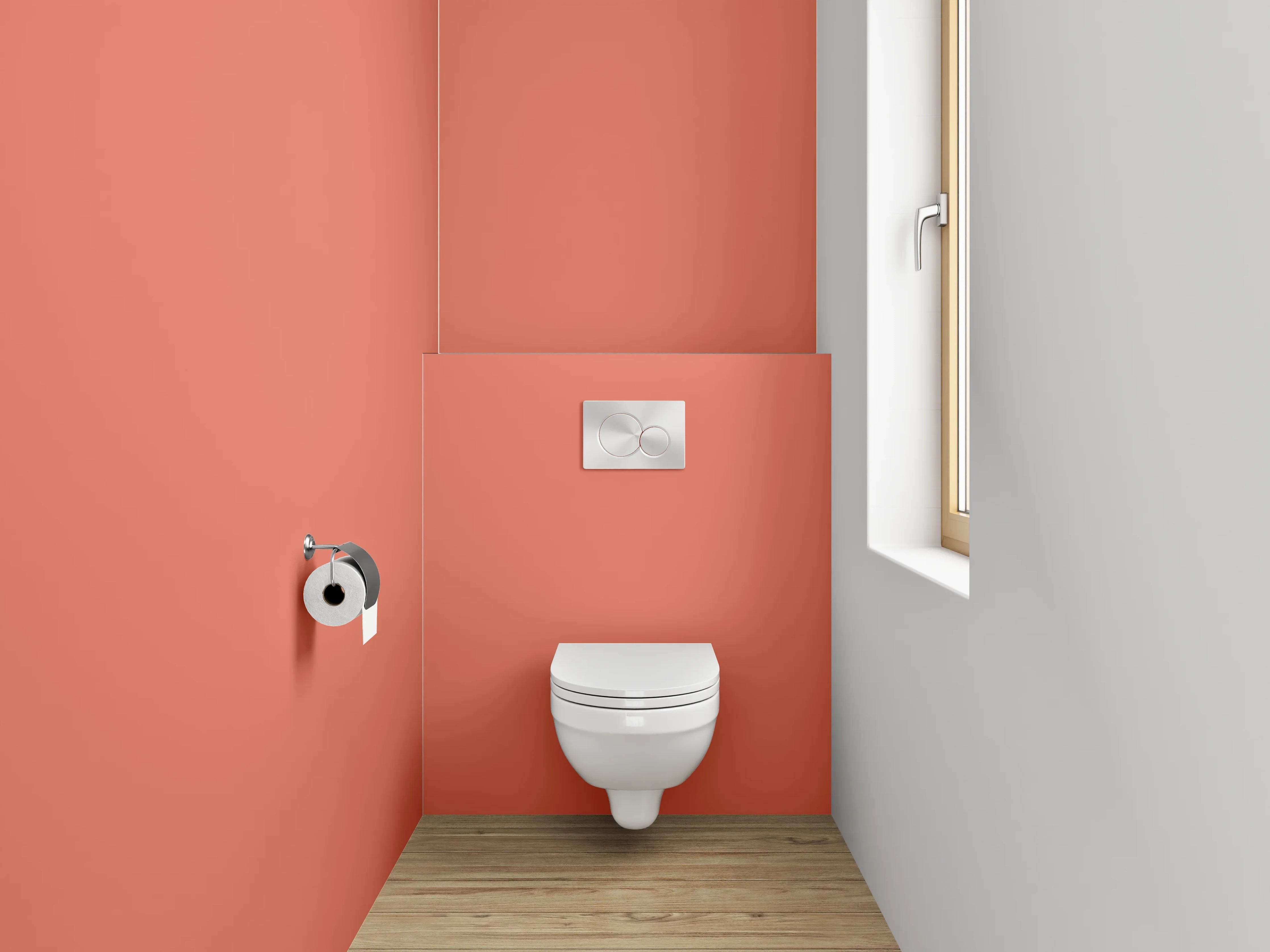 WC-Rückwand - RAL 3022 Lachsrot