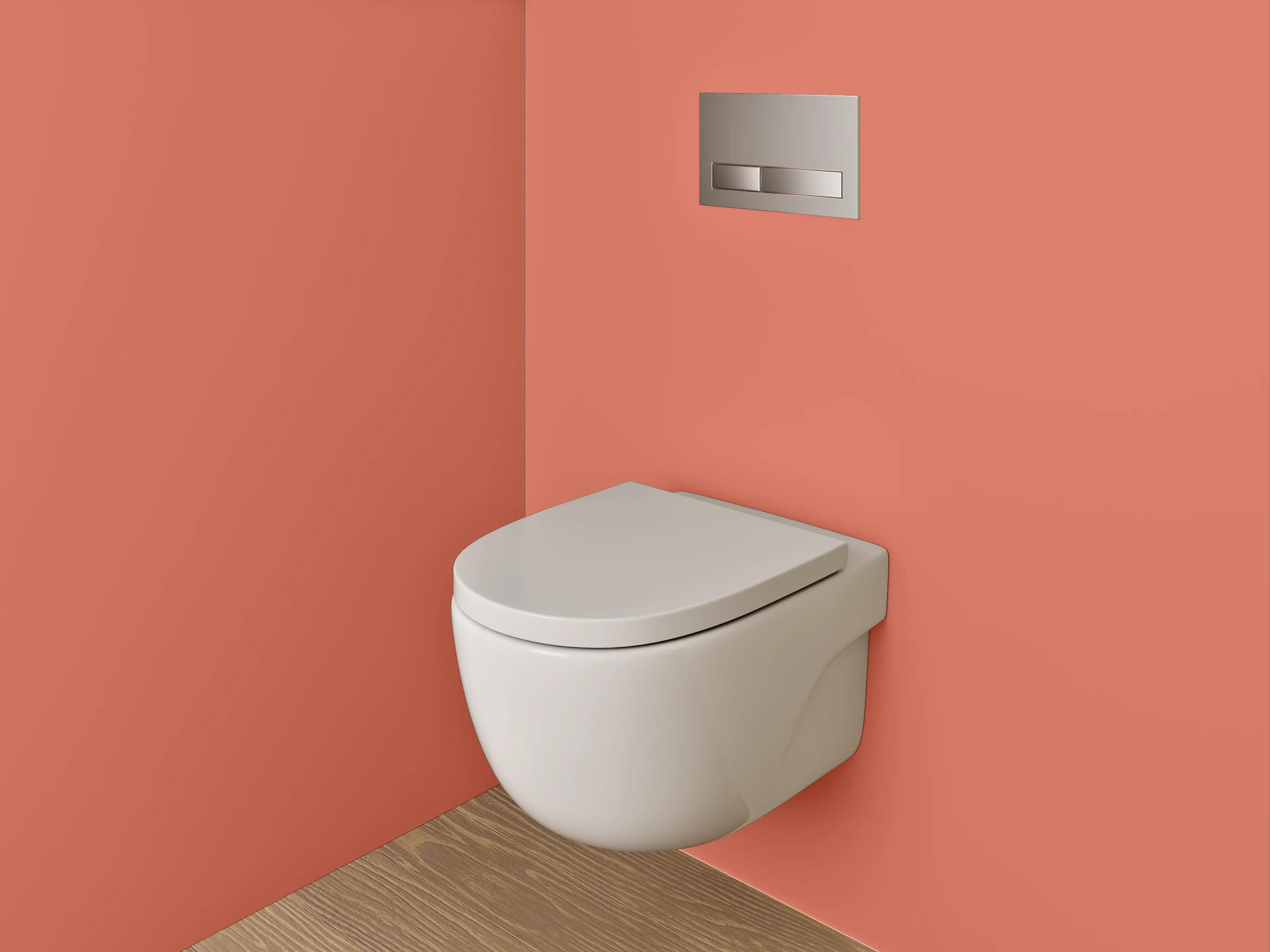 WC-Rückwand - RAL 3022 Lachsrot