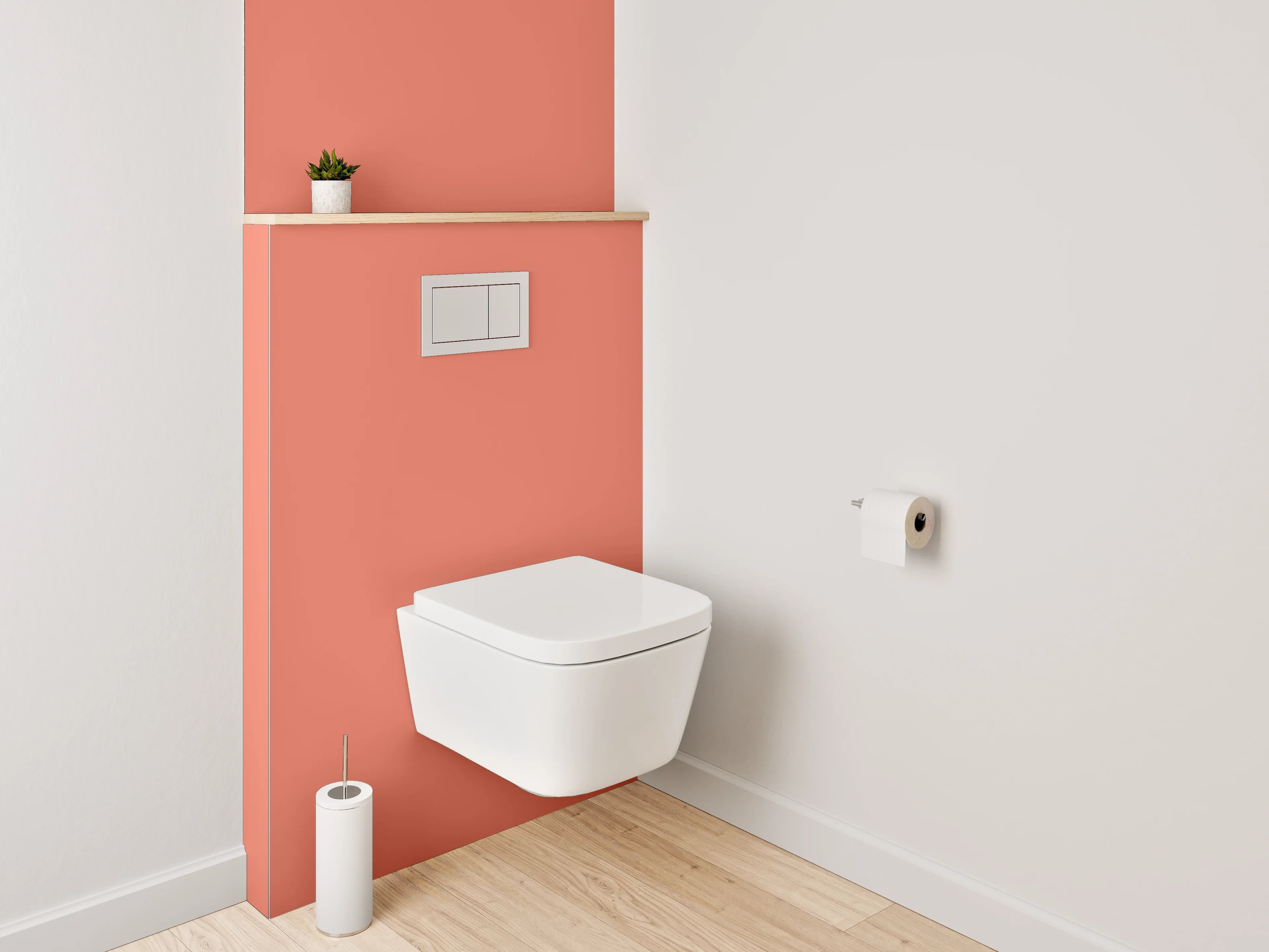 WC-Rückwand - RAL 3022 Lachsrot