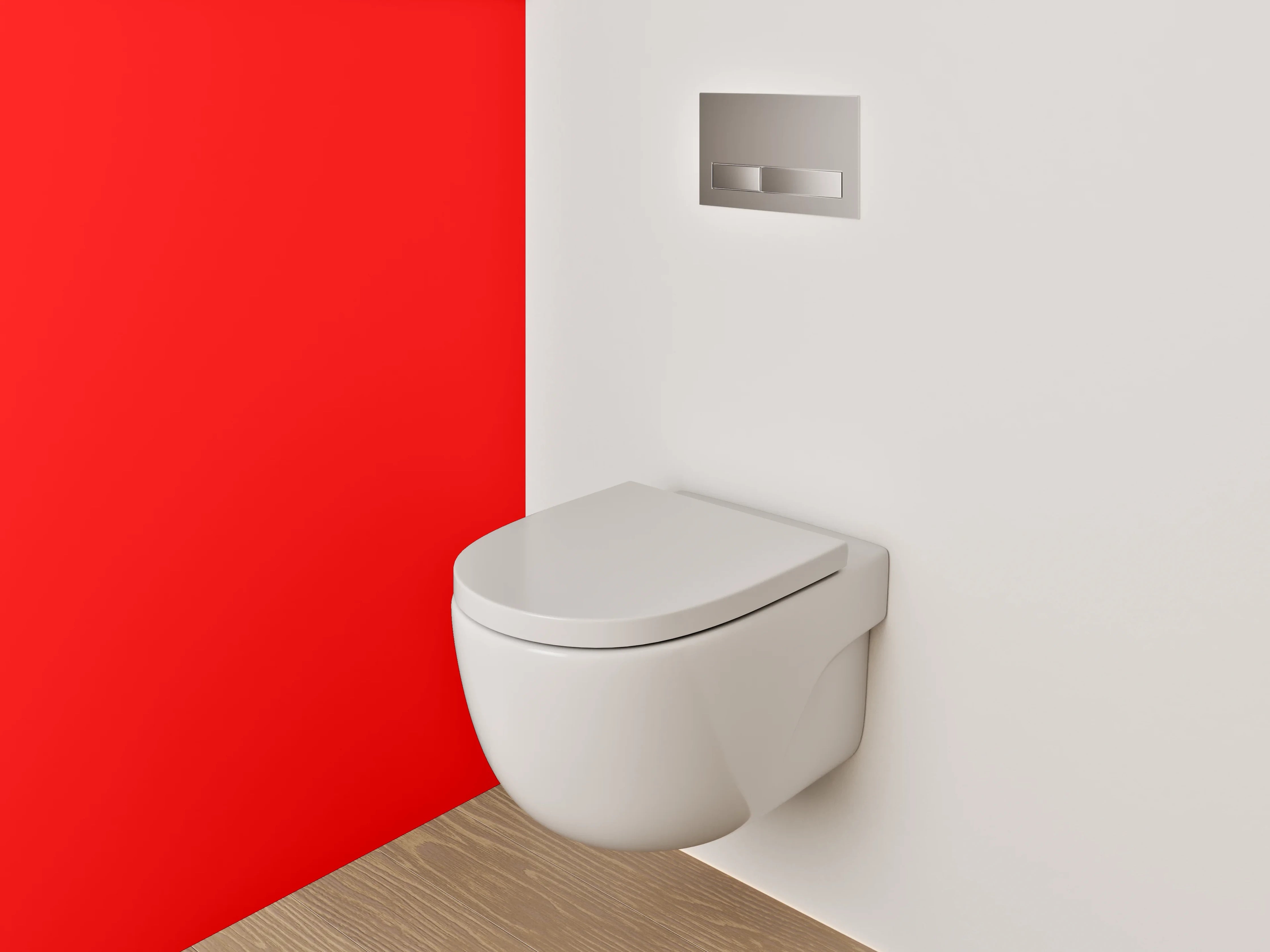 WC-Rückwand - RAL 3024 Leuchtrot
