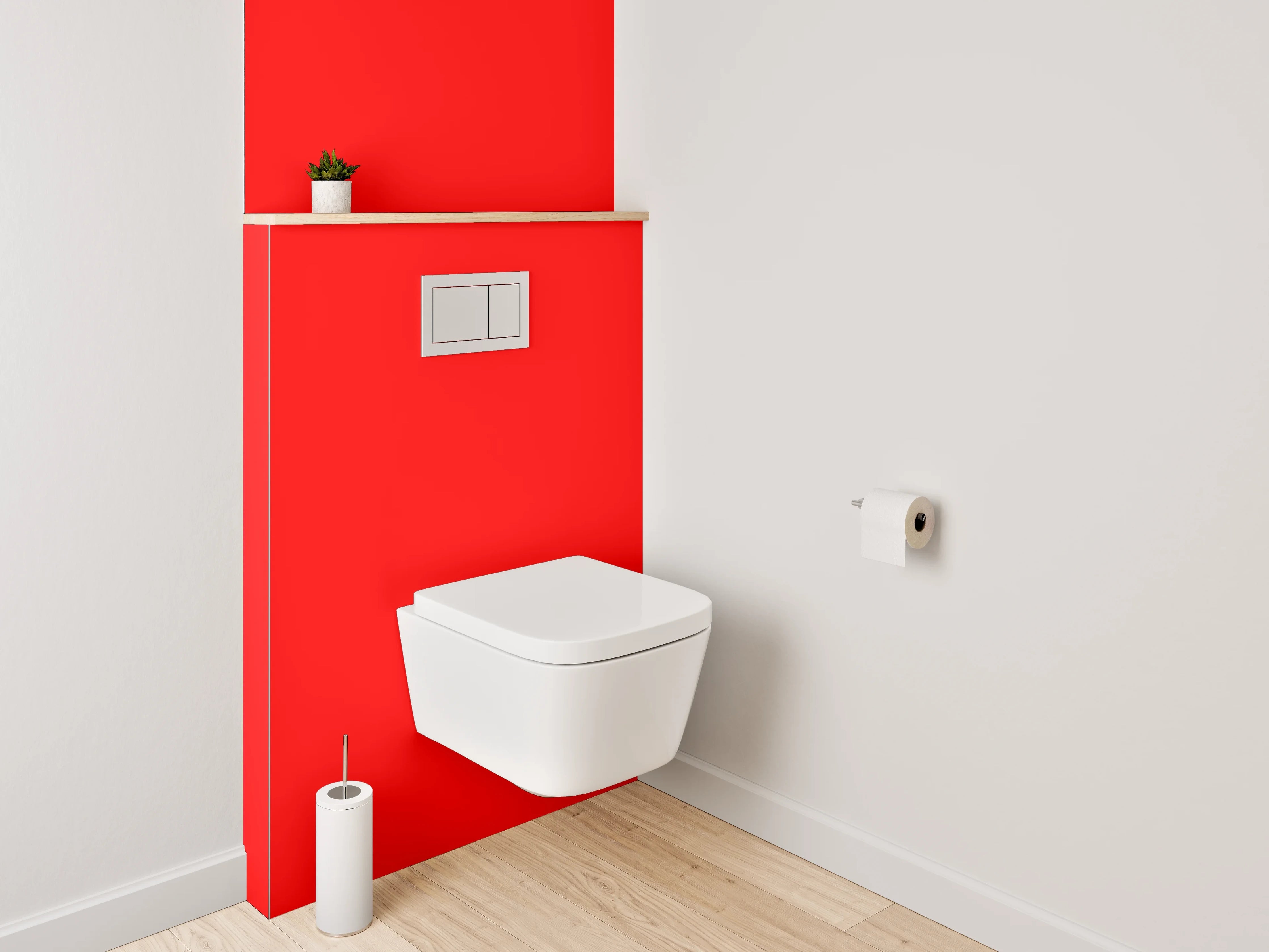 WC-Rückwand - RAL 3024 Leuchtrot
