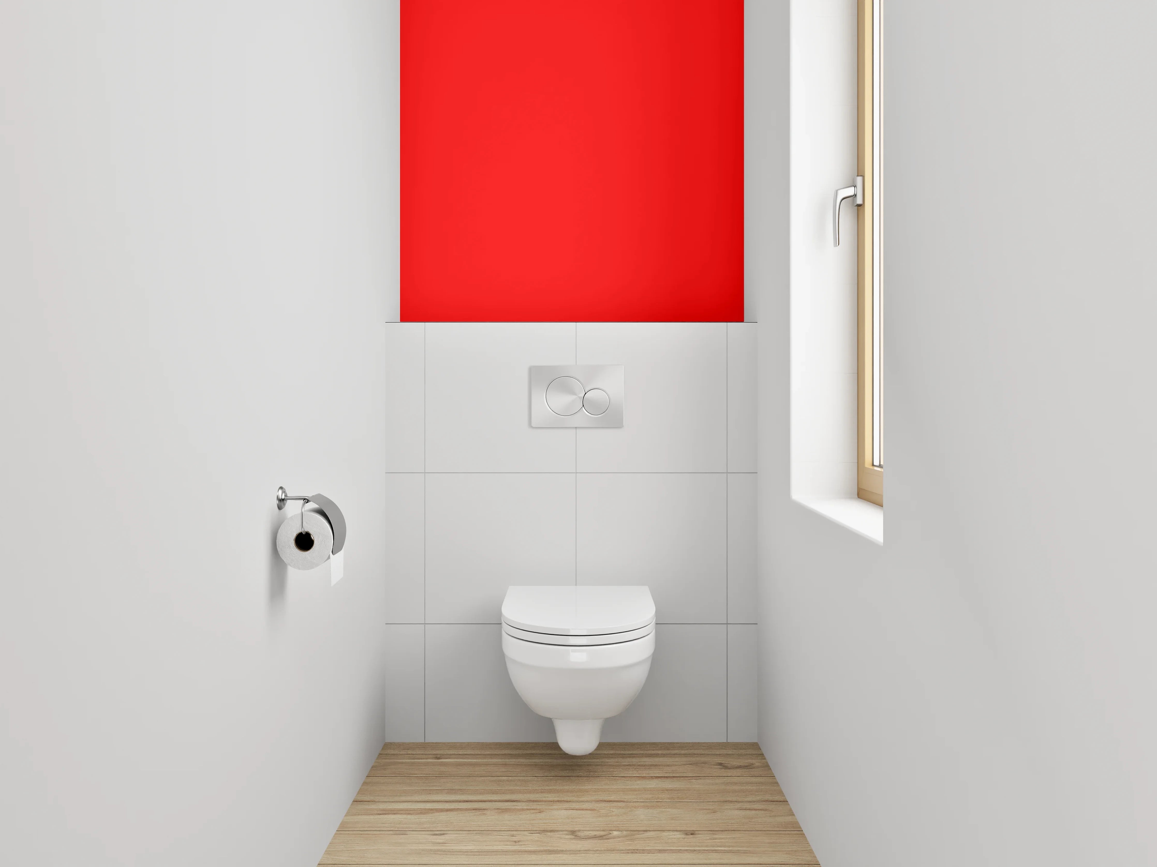 WC-Rückwand - RAL 3026 Leuchtrot