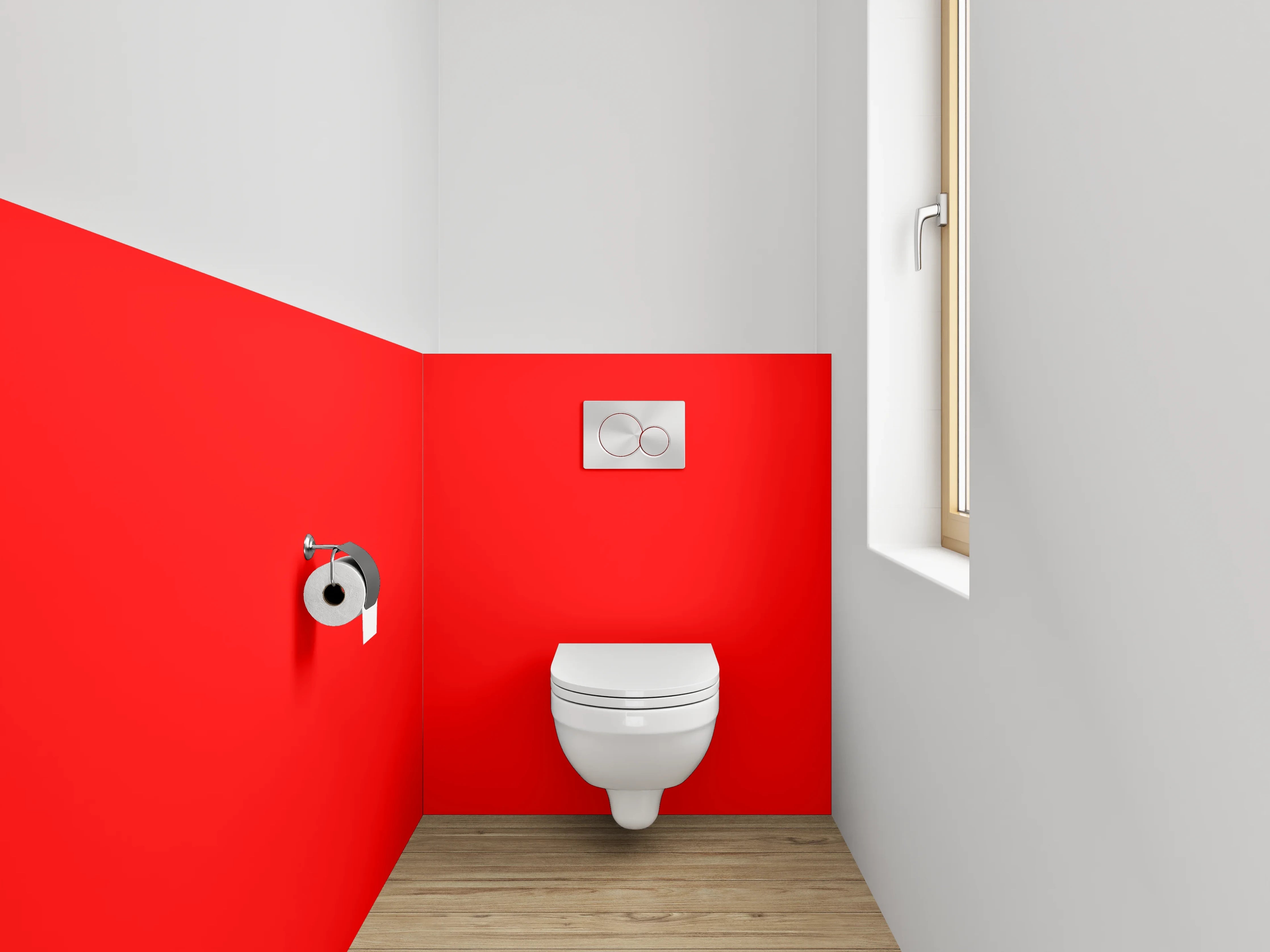 WC-Rückwand - RAL 3026 Leuchtrot