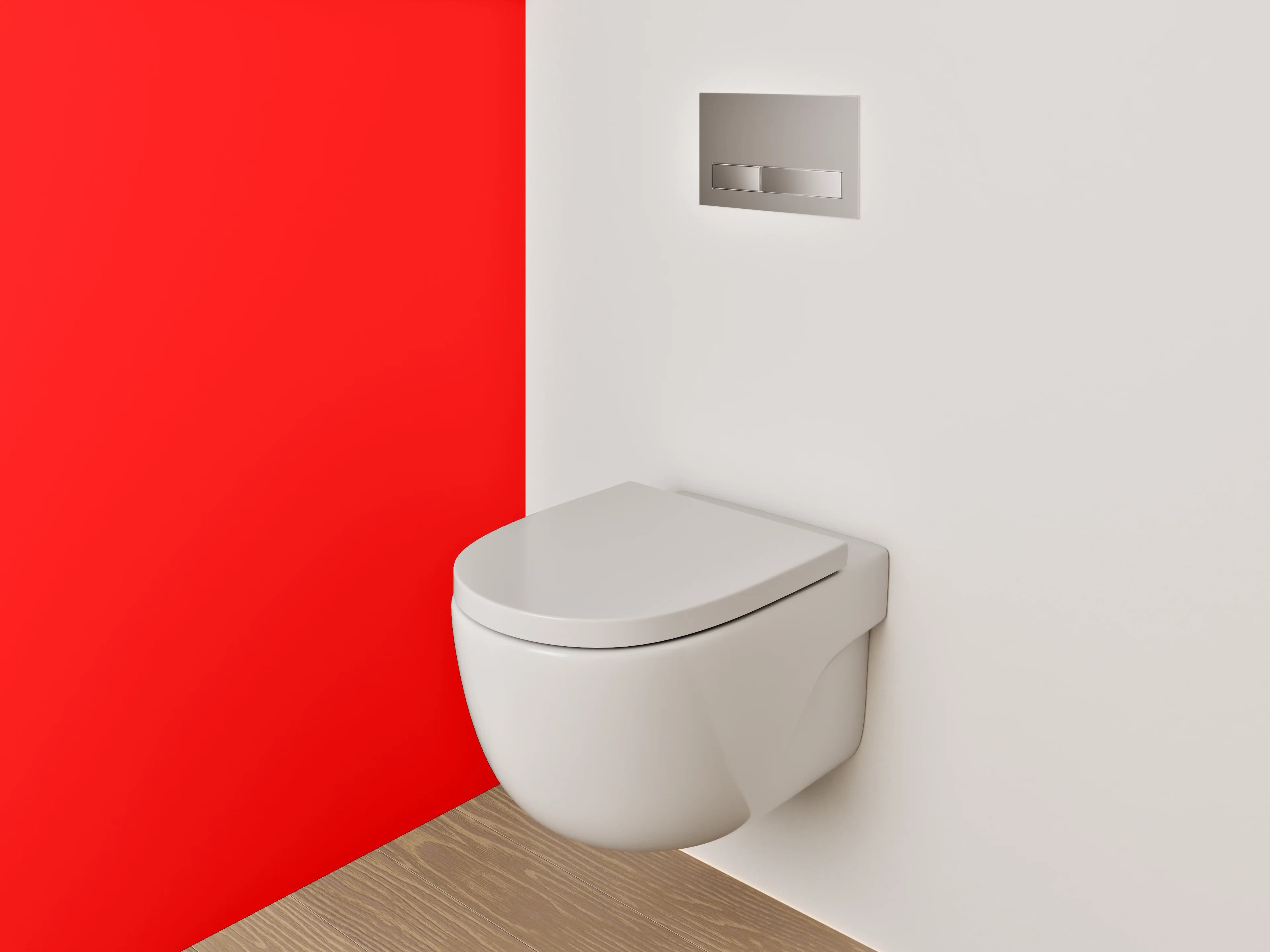 WC-Rückwand - RAL 3026 Leuchtrot