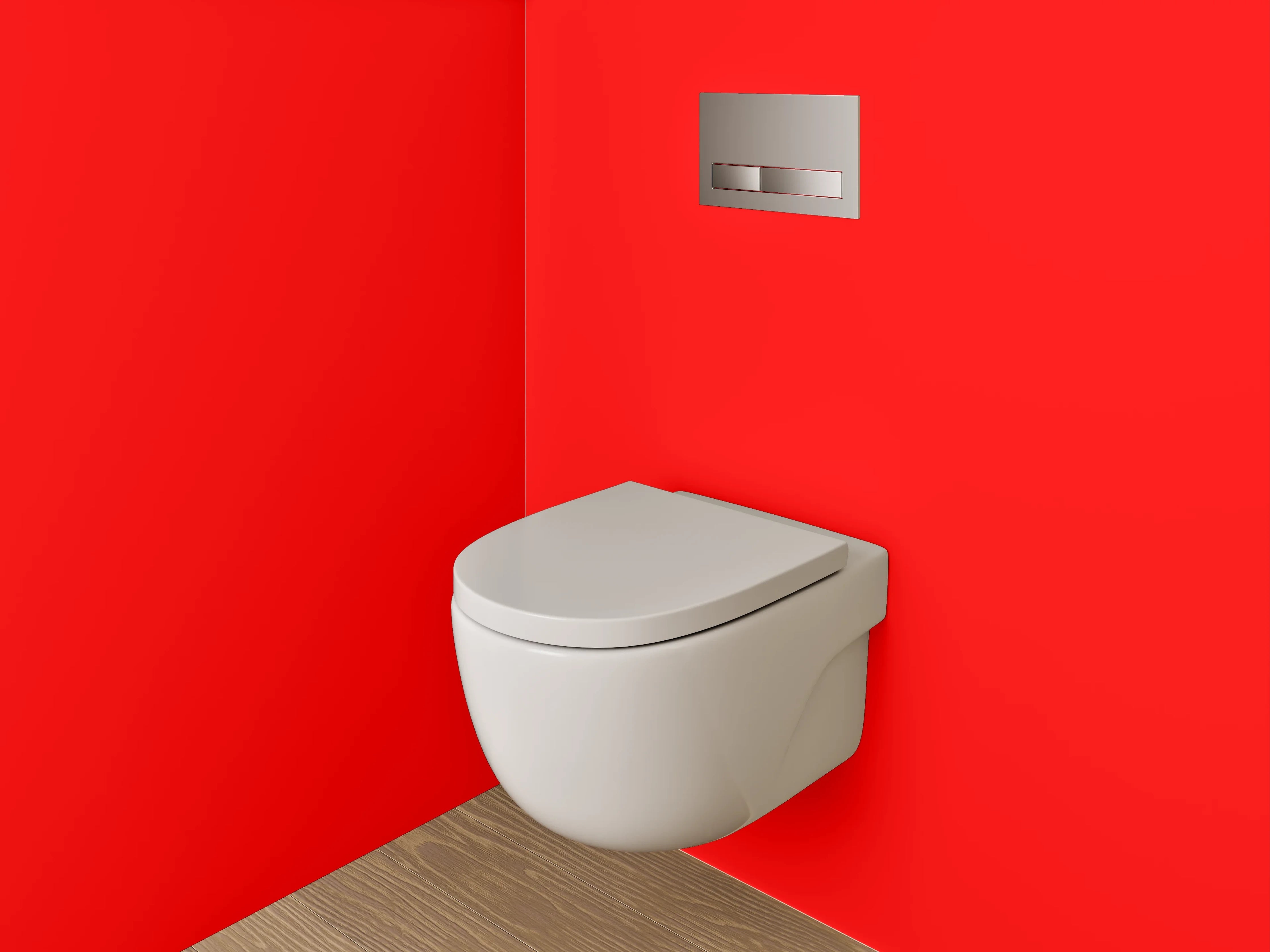 WC-Rückwand - RAL 3026 Leuchtrot