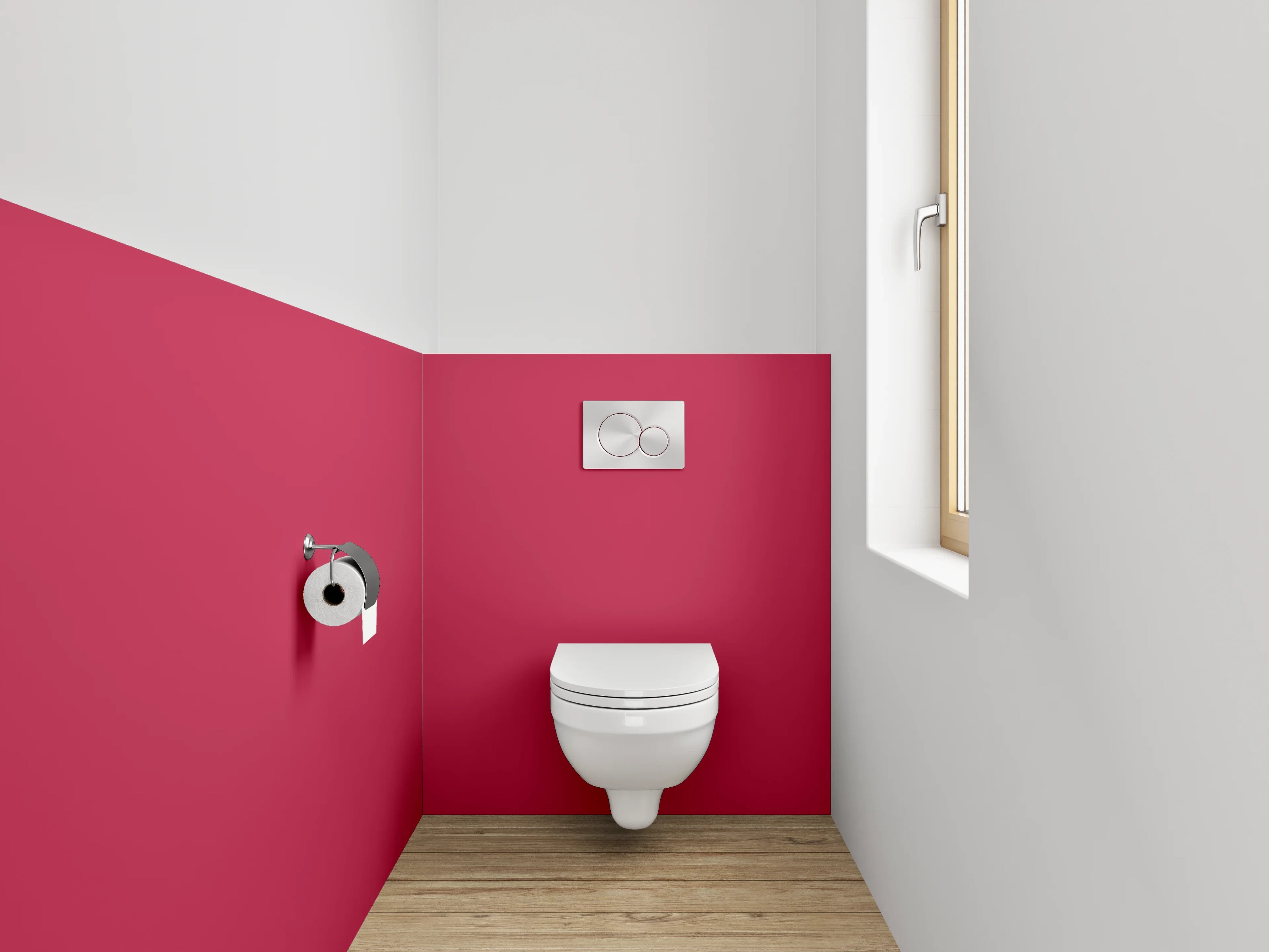 WC-Rückwand - RAL 3027 Himbeerrot