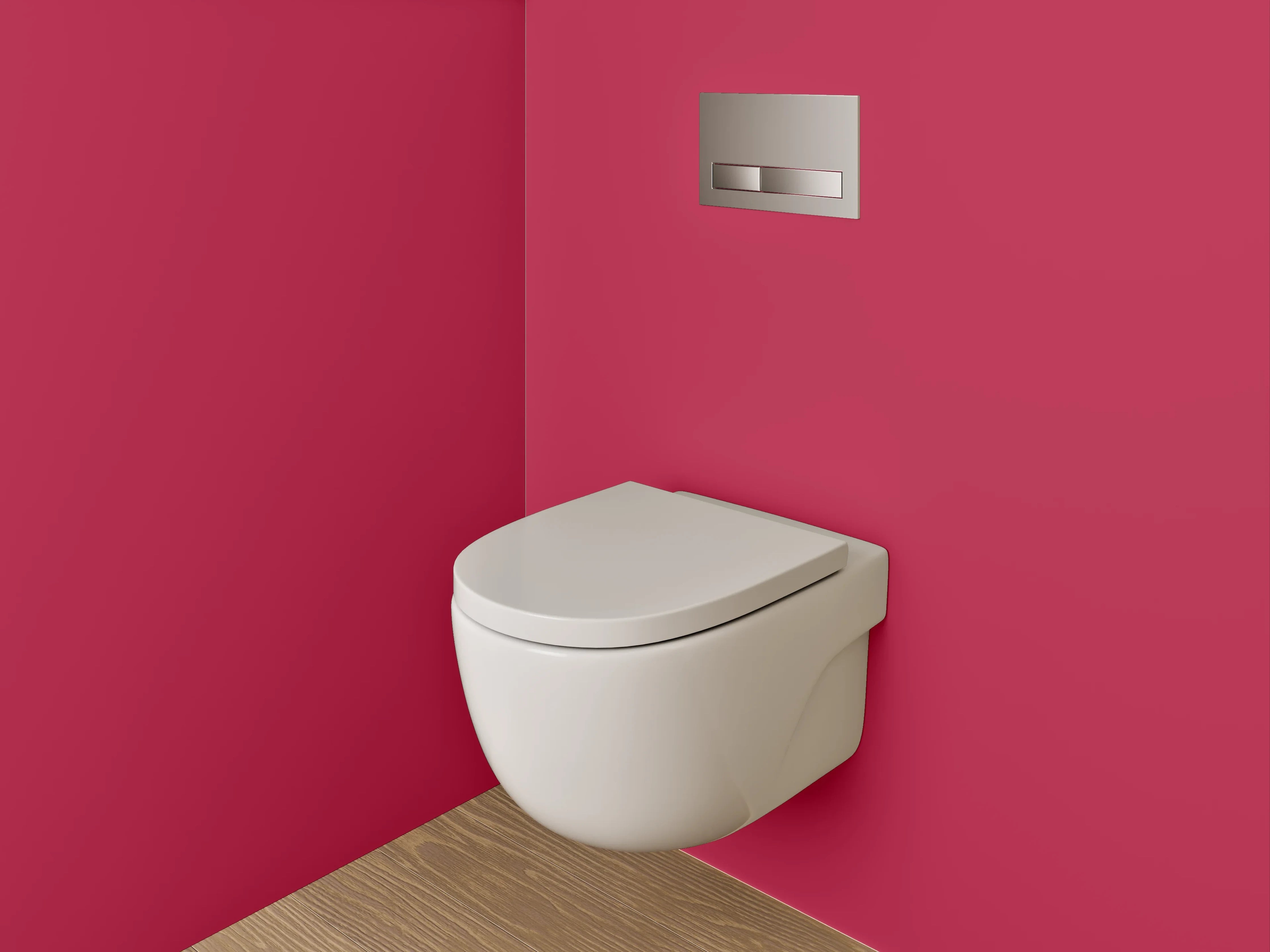 WC-Rückwand - RAL 3027 Himbeerrot