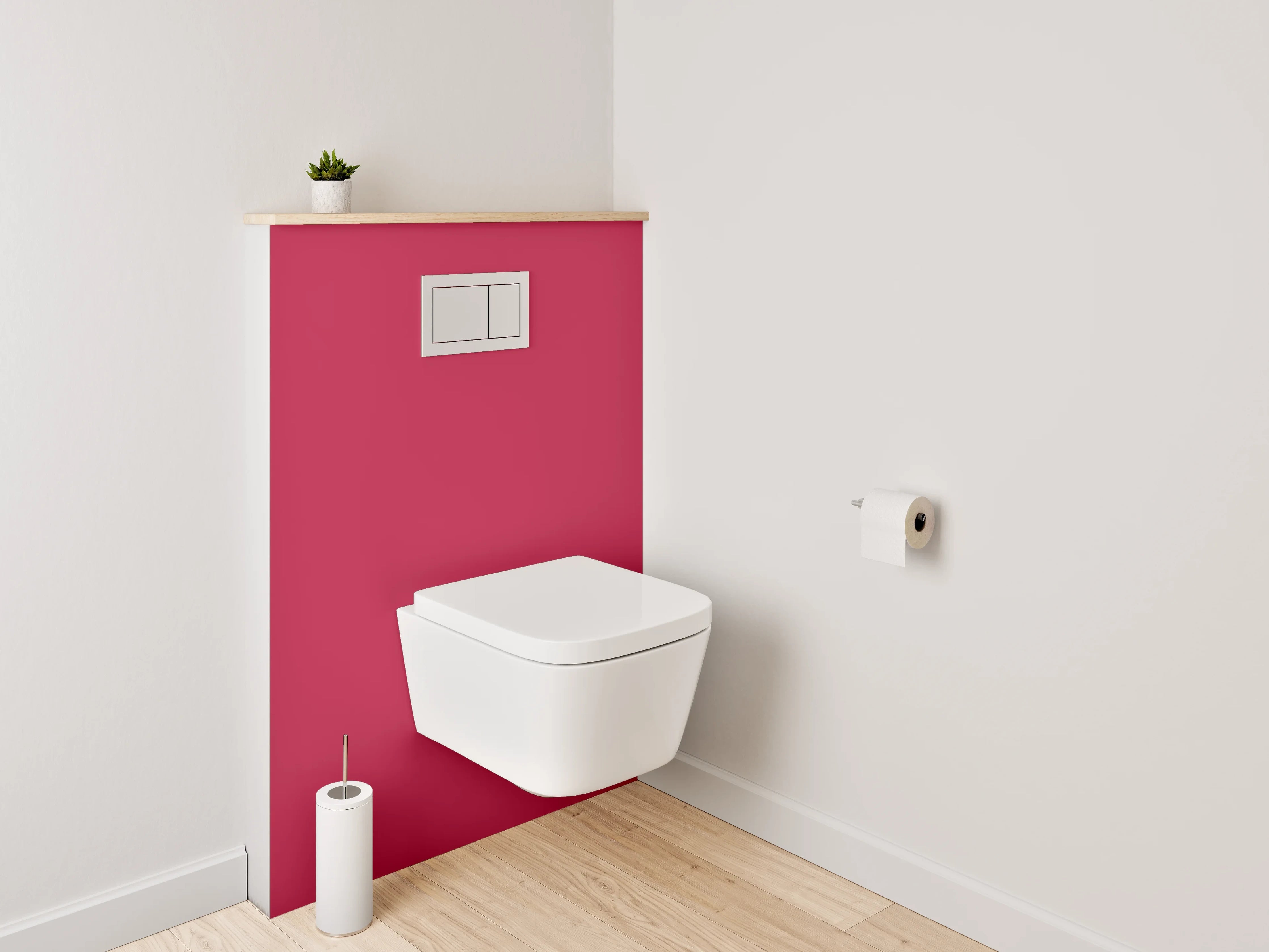 WC-Rückwand - RAL 3027 Himbeerrot