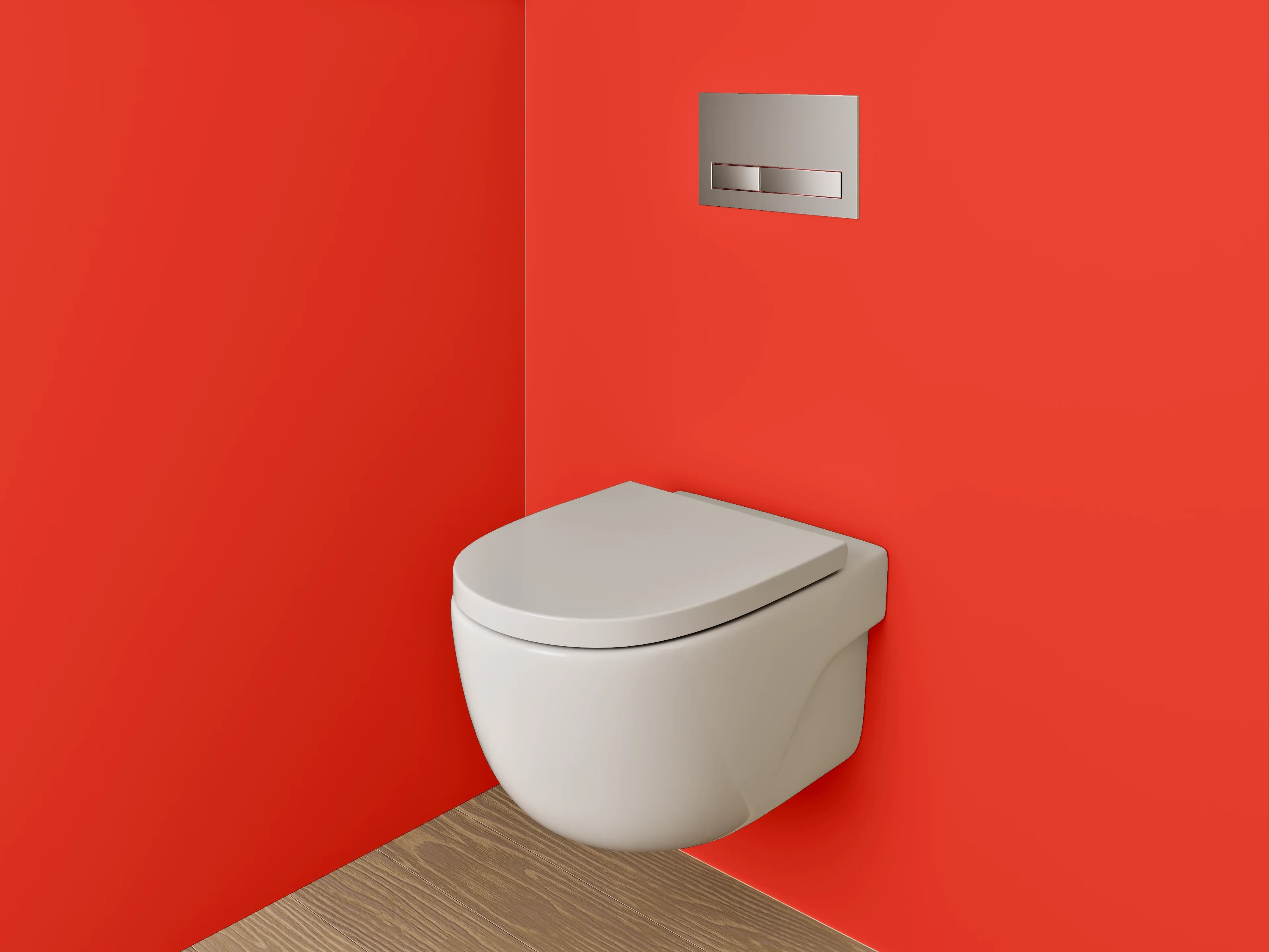 WC-Rückwand - RAL 3028 Reinrotblau