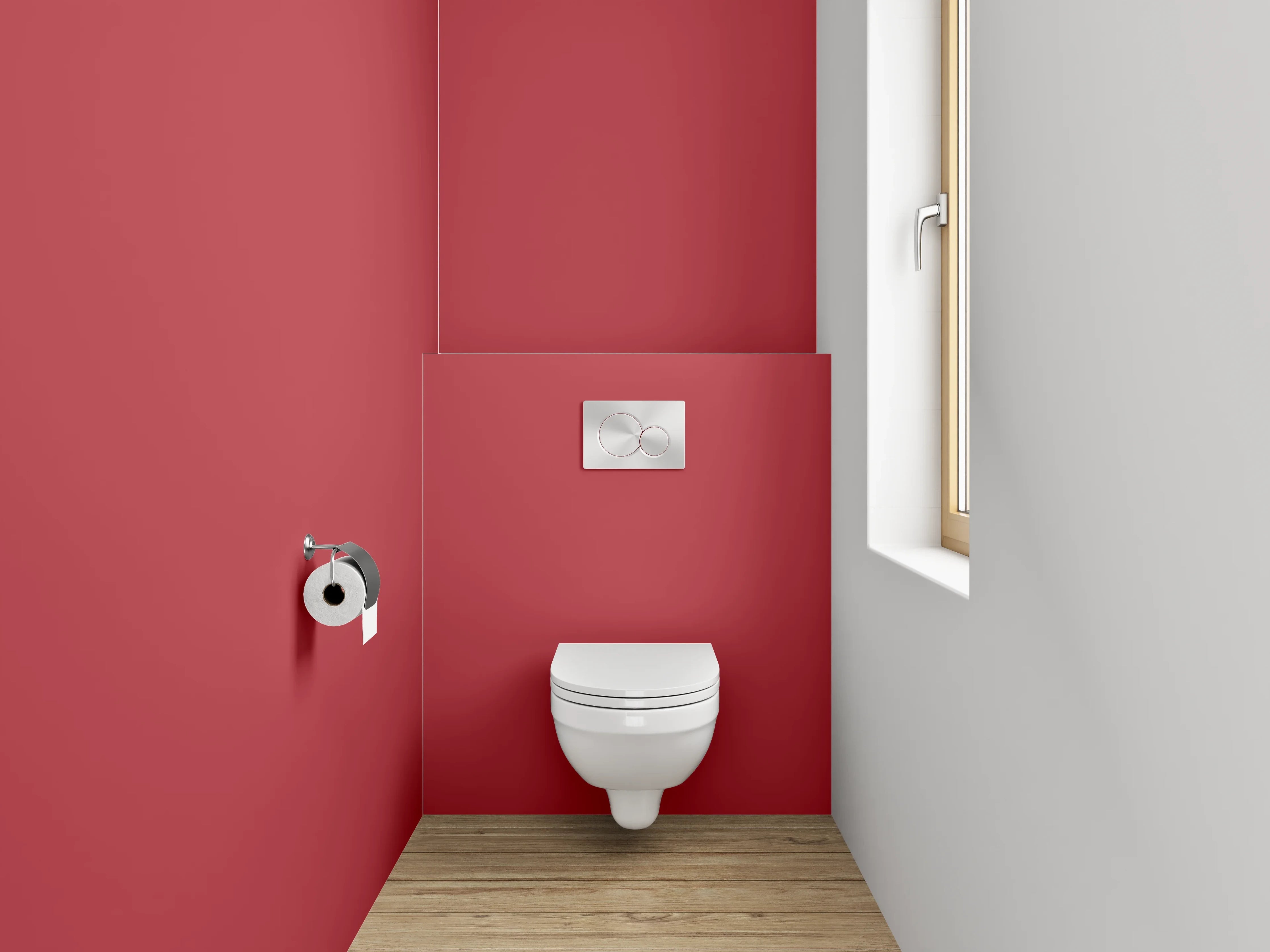 WC-Rückwand - RAL 3031 Orientrot