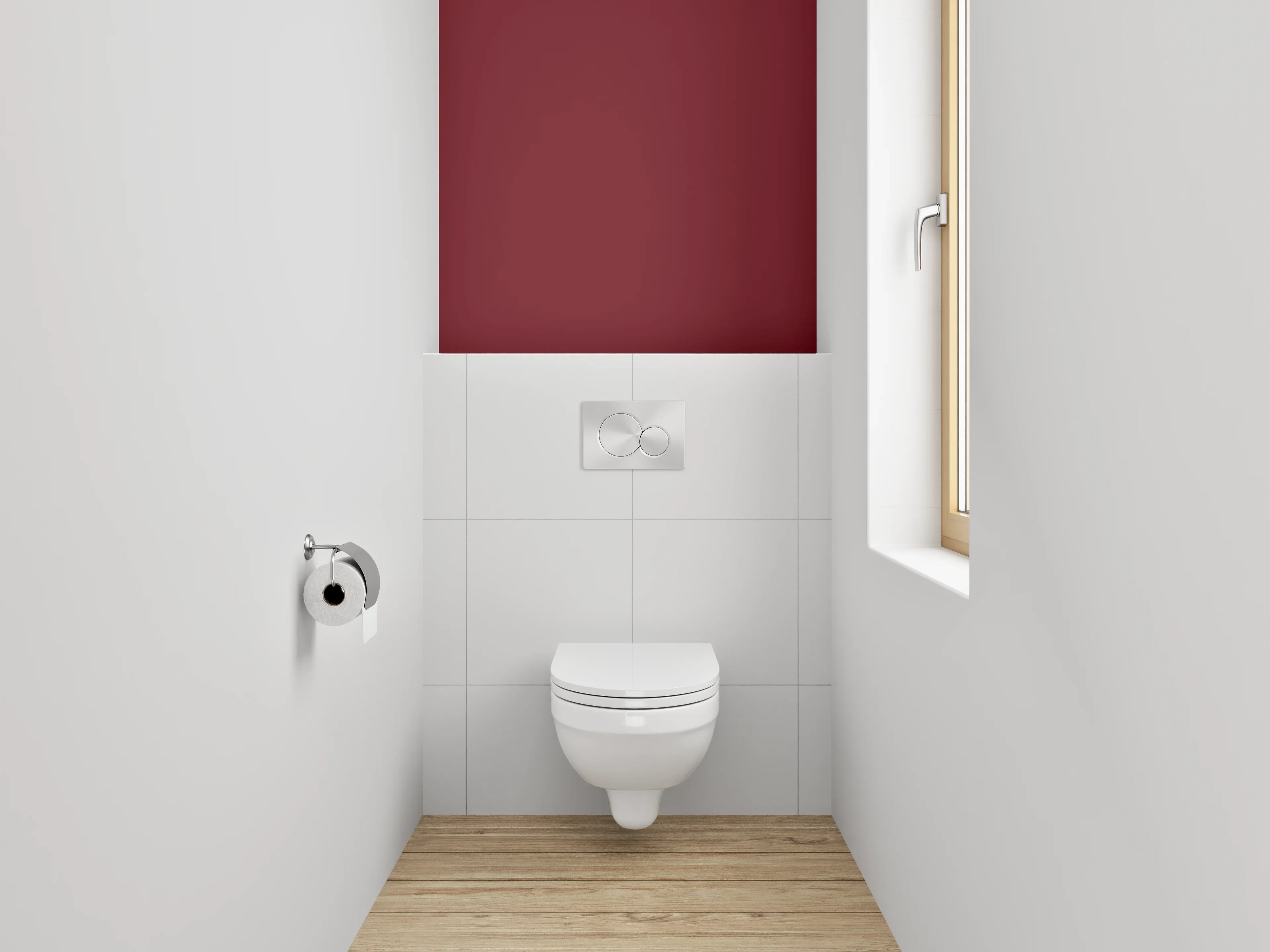 WC-Rückwand - RAL 3032 Perlrubinrot