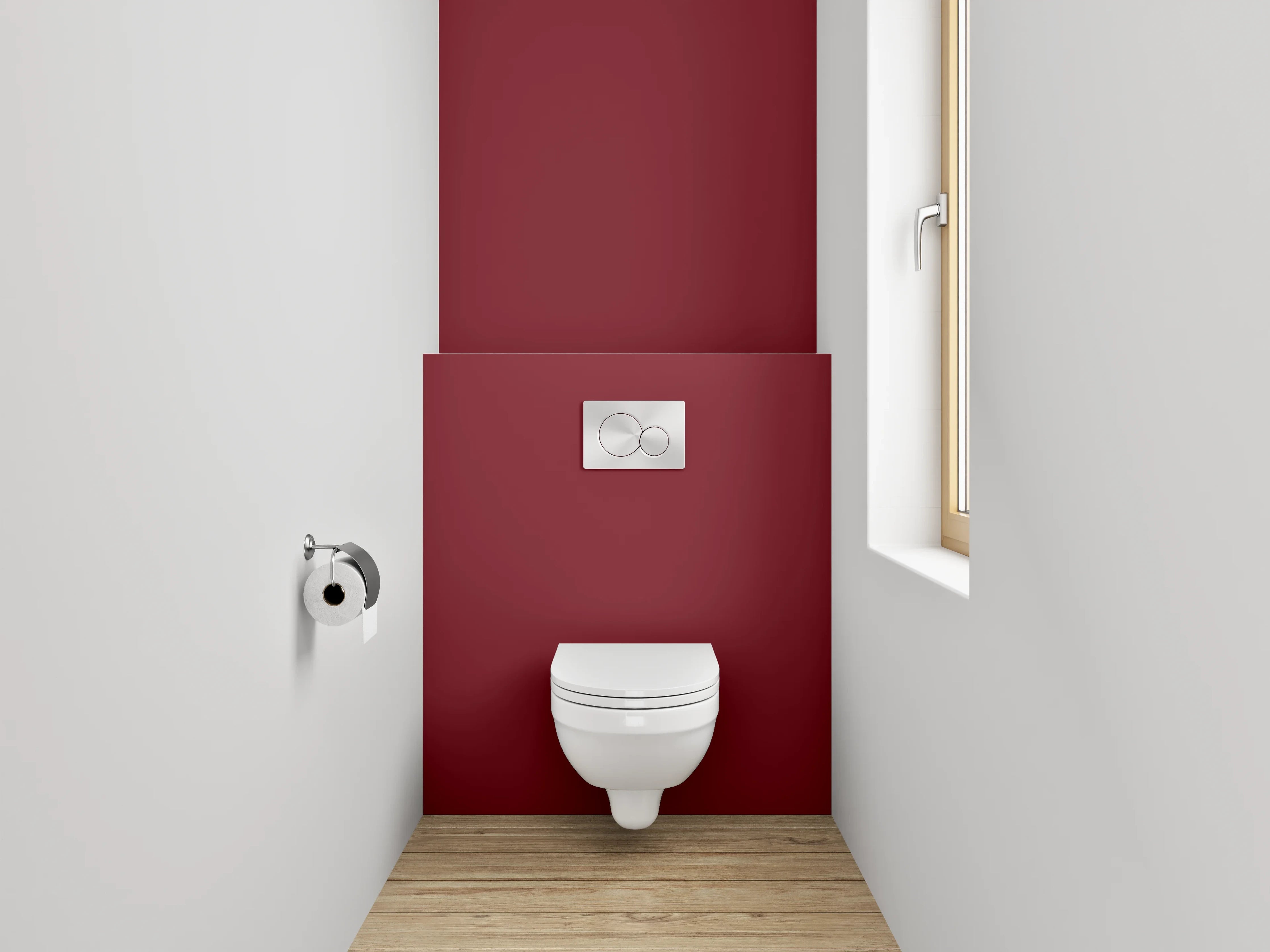 WC-Rückwand - RAL 3032 Perlrubinrot