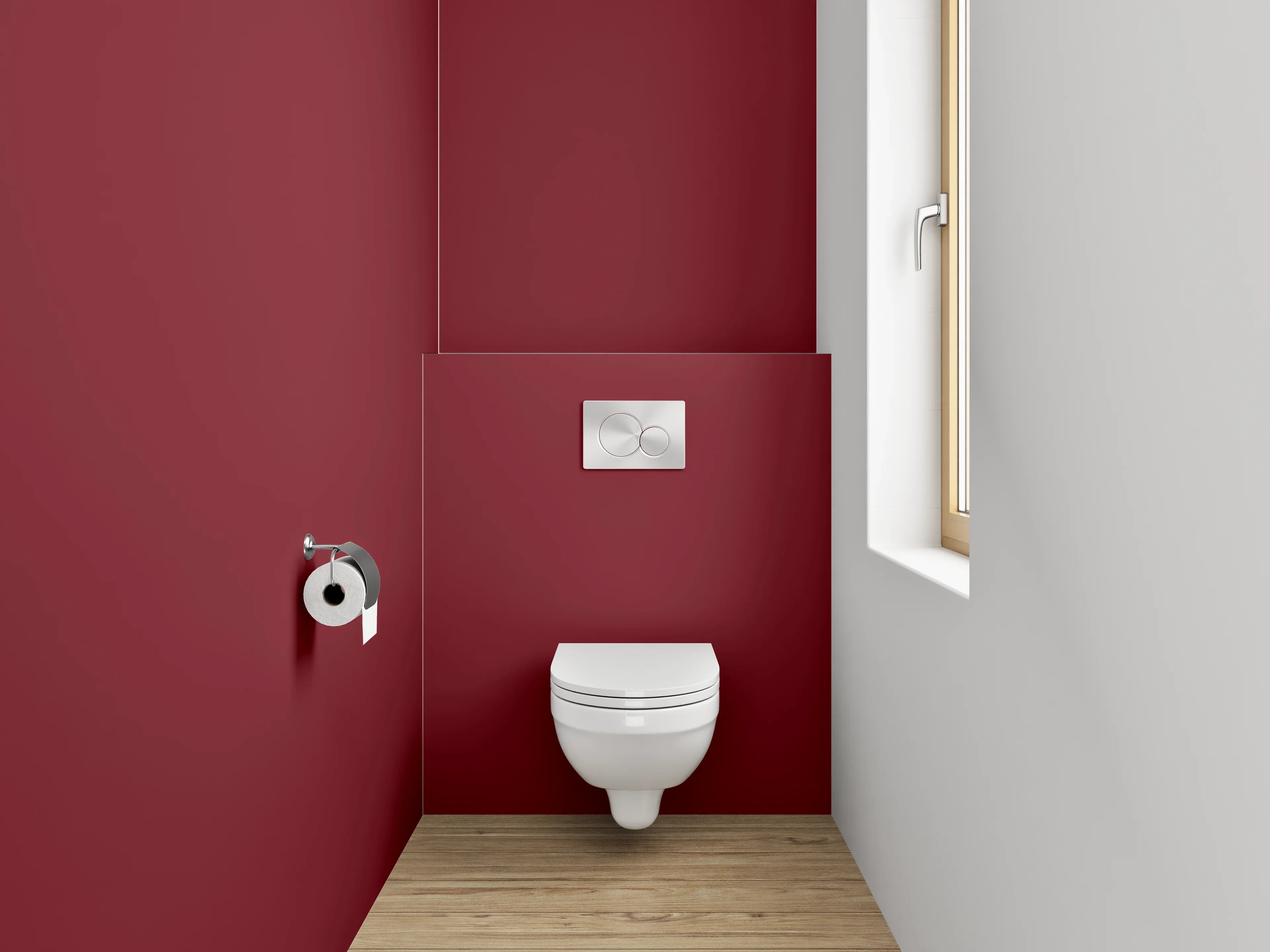 WC-Rückwand - RAL 3032 Perlrubinrot
