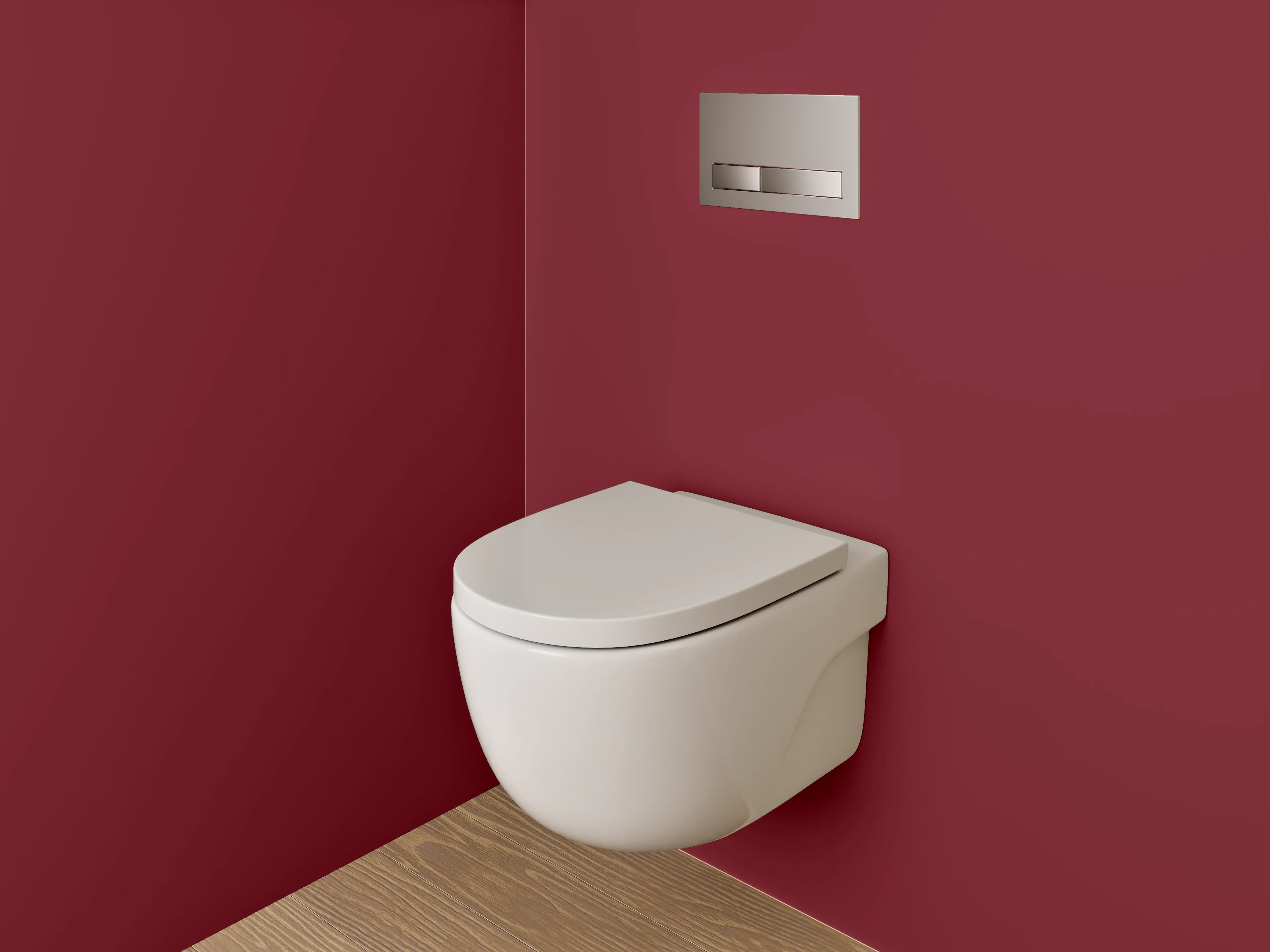 WC-Rückwand - RAL 3032 Perlrubinrot