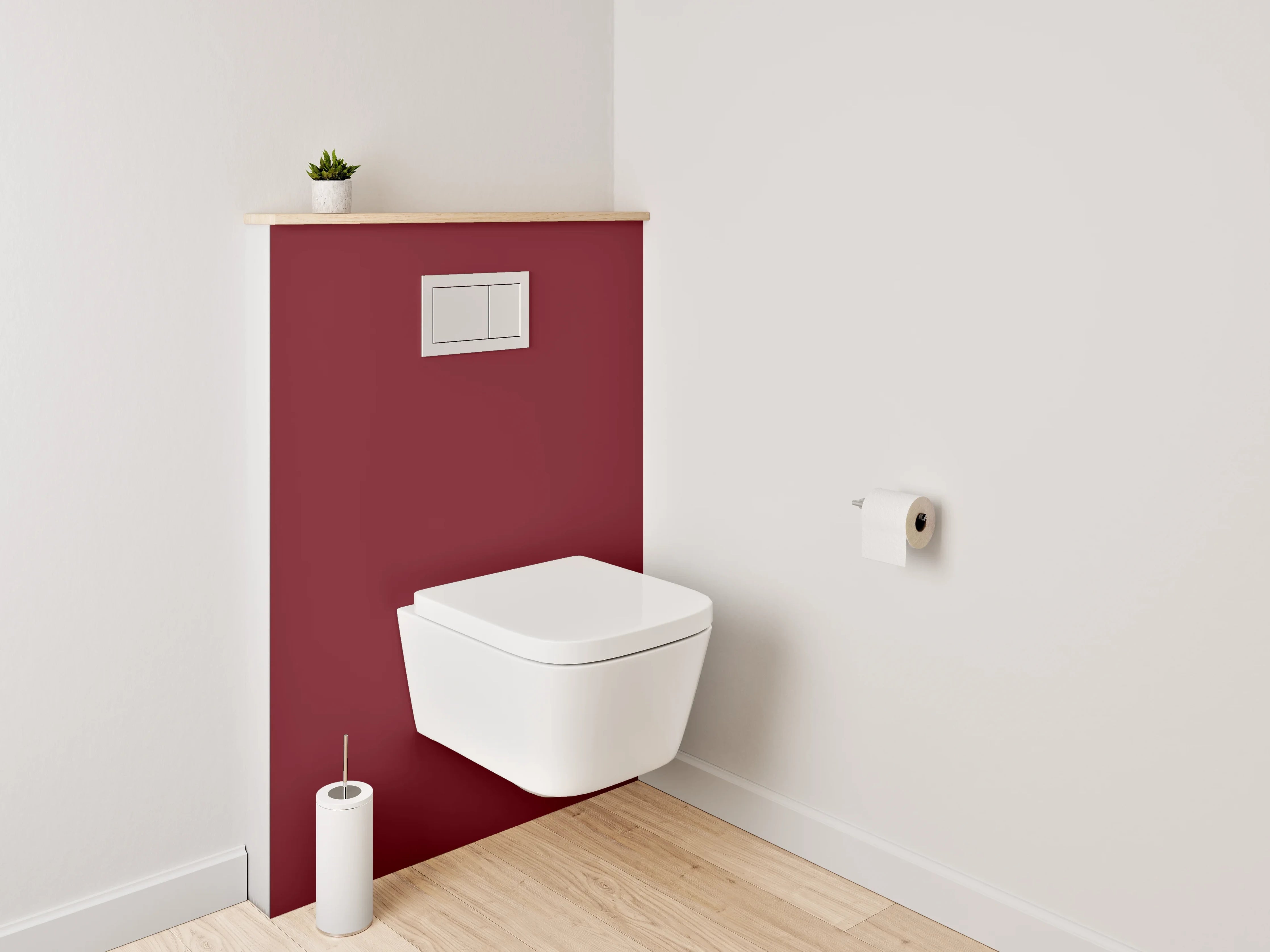WC-Rückwand - RAL 3032 Perlrubinrot