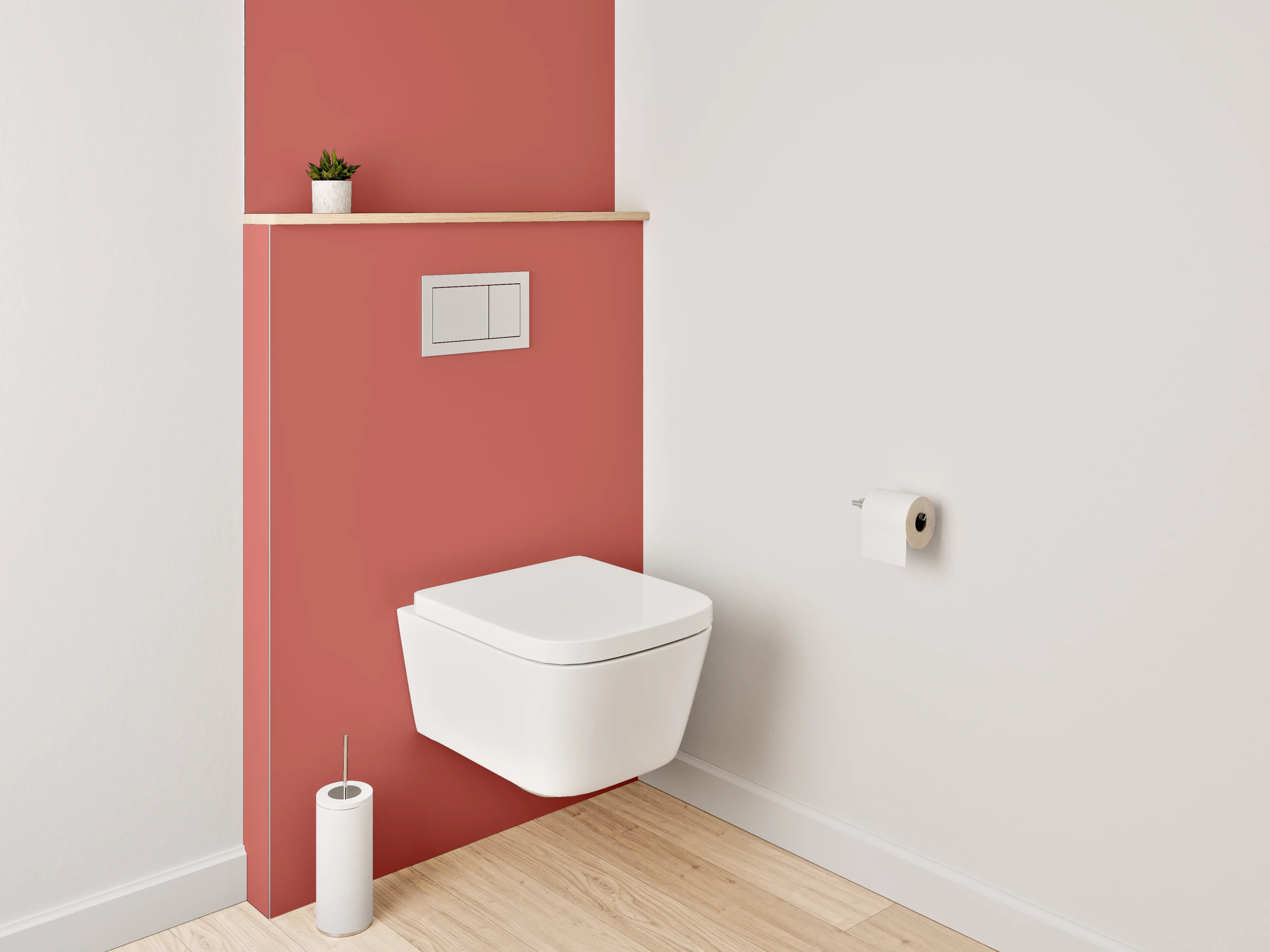 WC-Rückwand - RAL 3033 Perlrotbraun