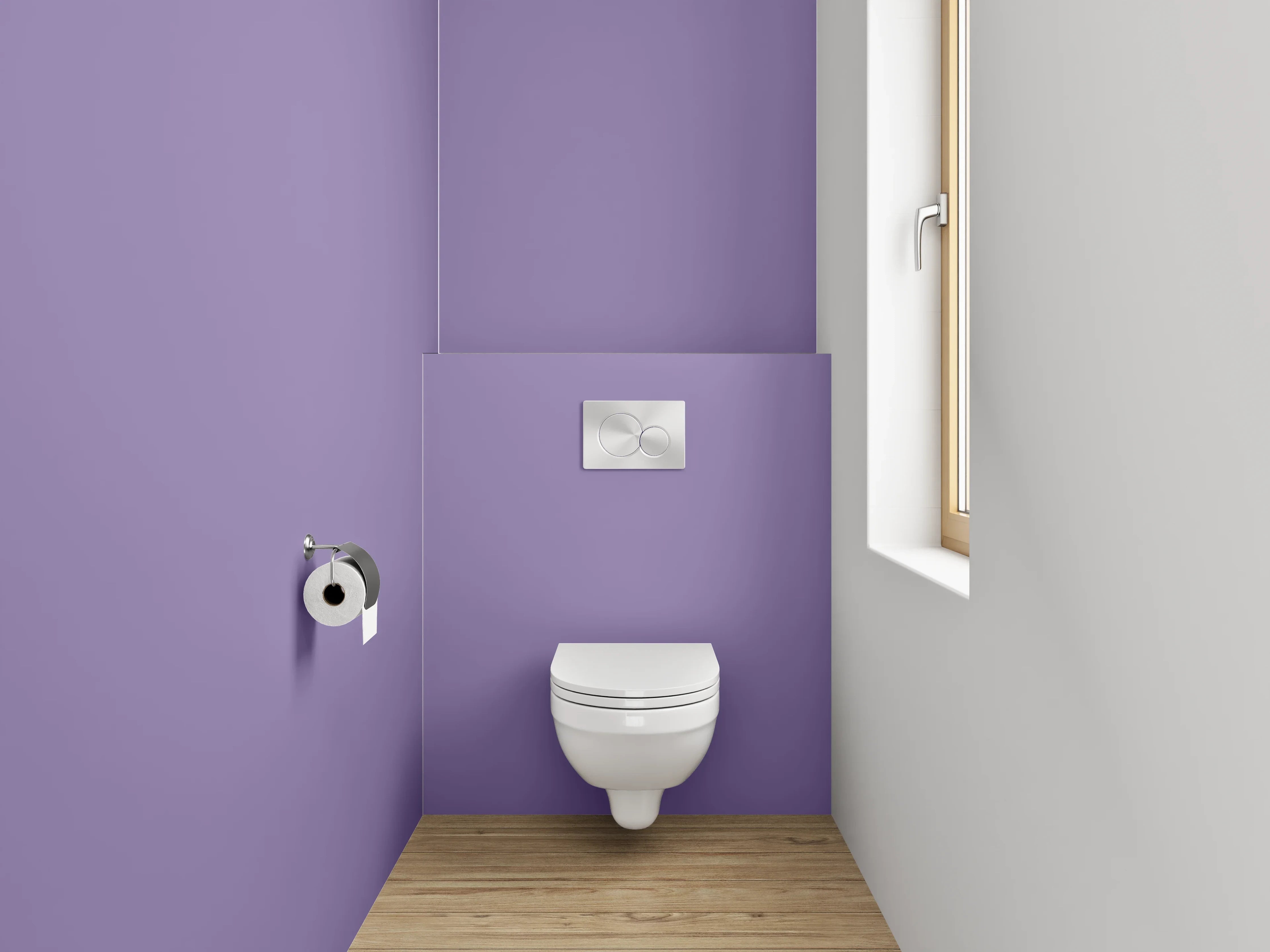 WC-Rückwand - RAL 4011 Perlviolett