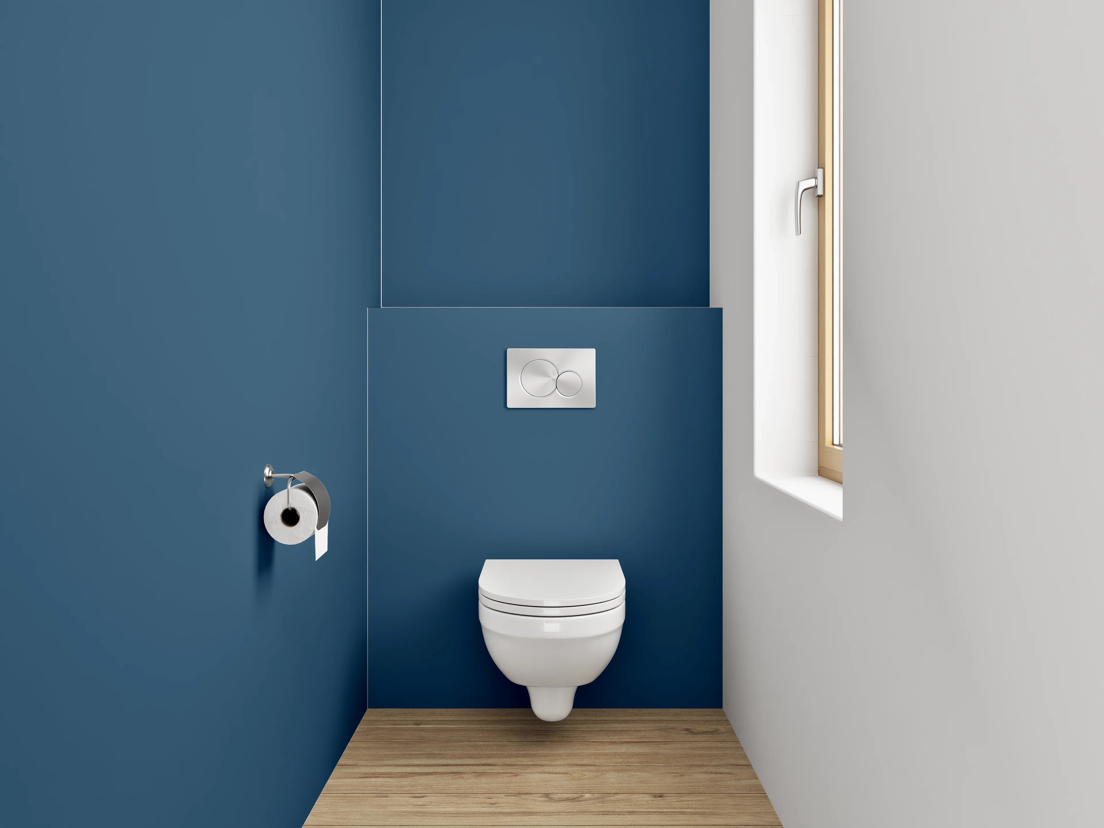 WC-Rückwand - RAL 5001 Grünblau