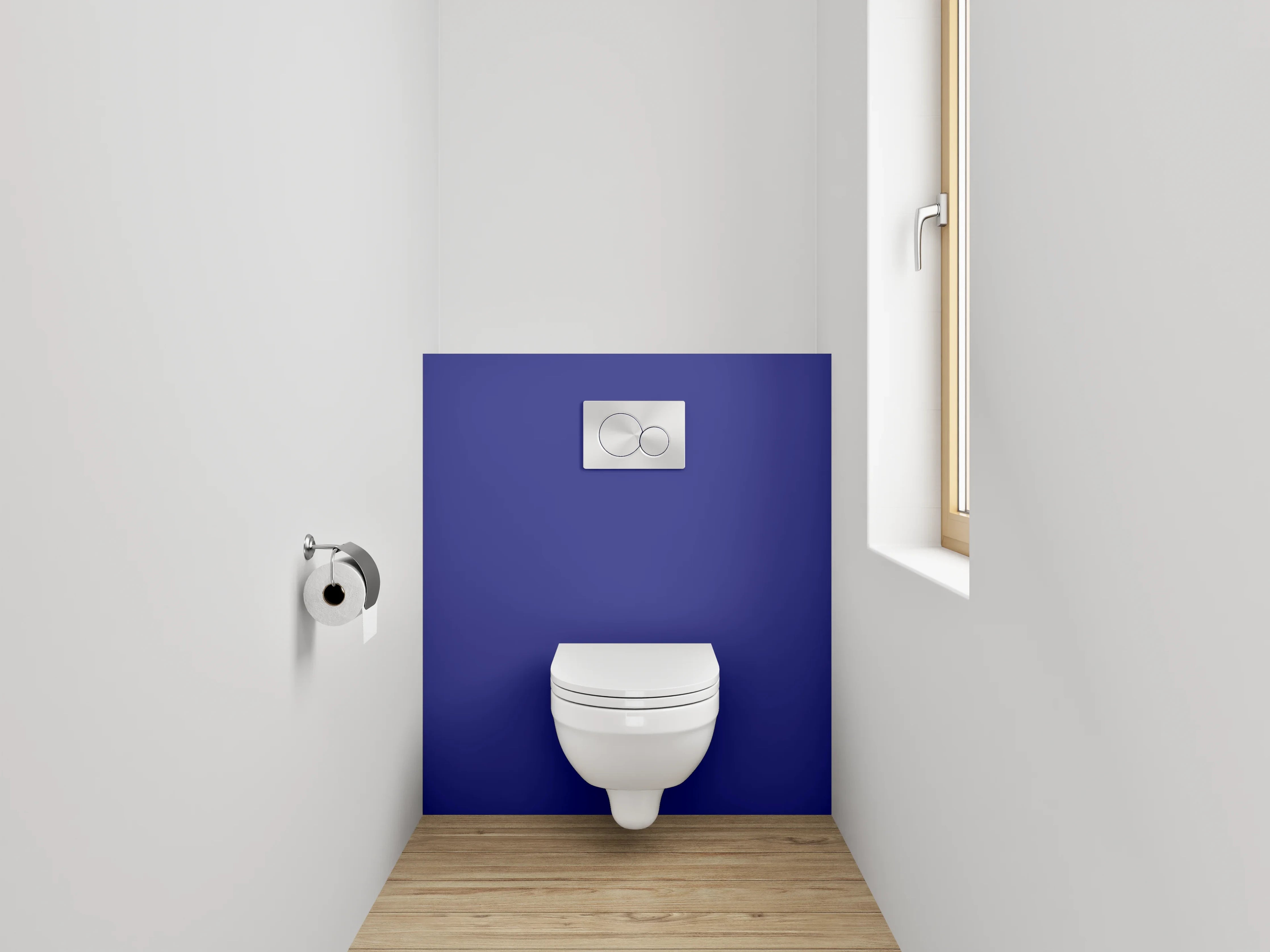 WC-Rückwand - RAL 5002 Ultramarinblau