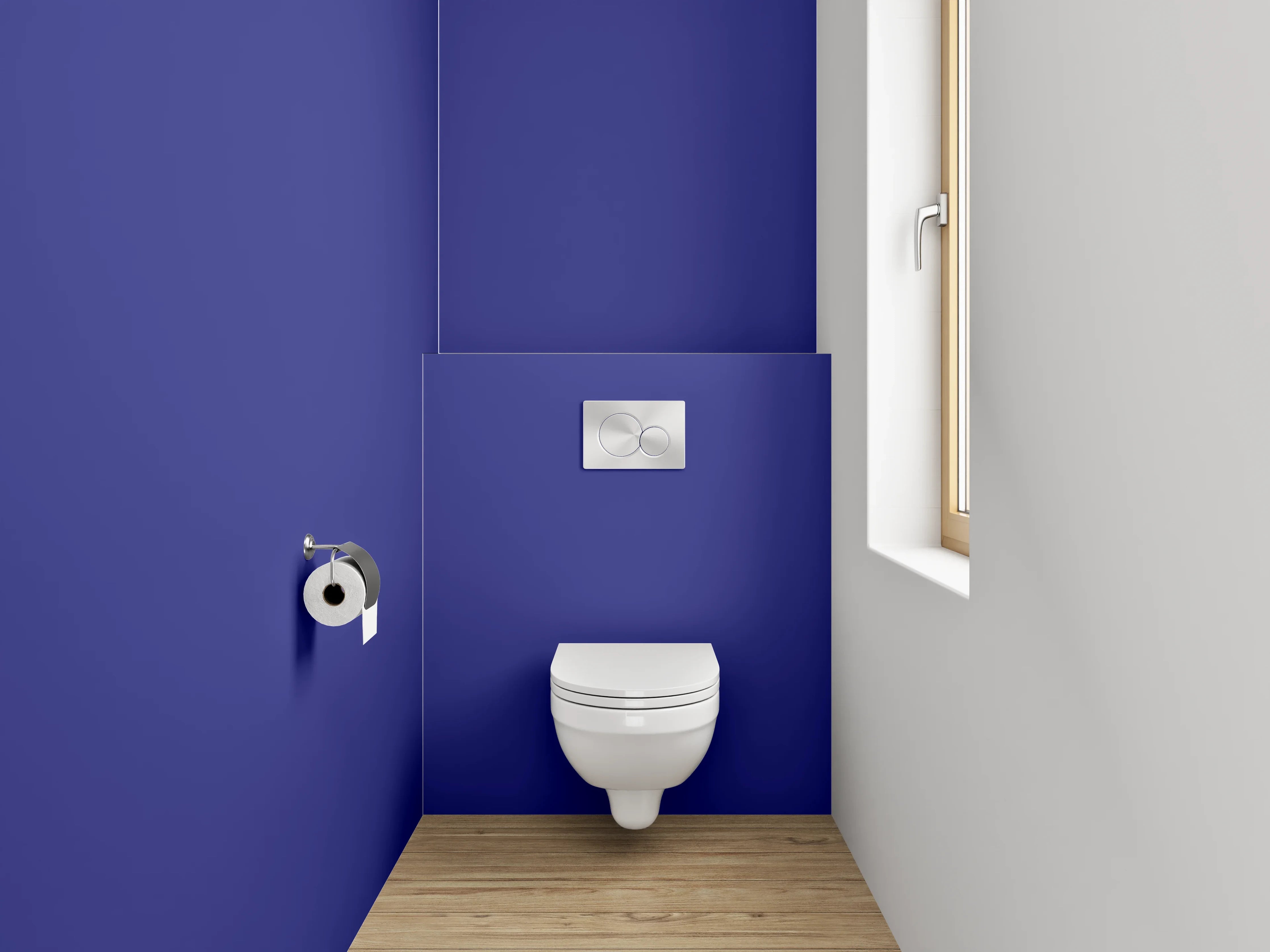 WC-Rückwand - RAL 5002 Ultramarinblau