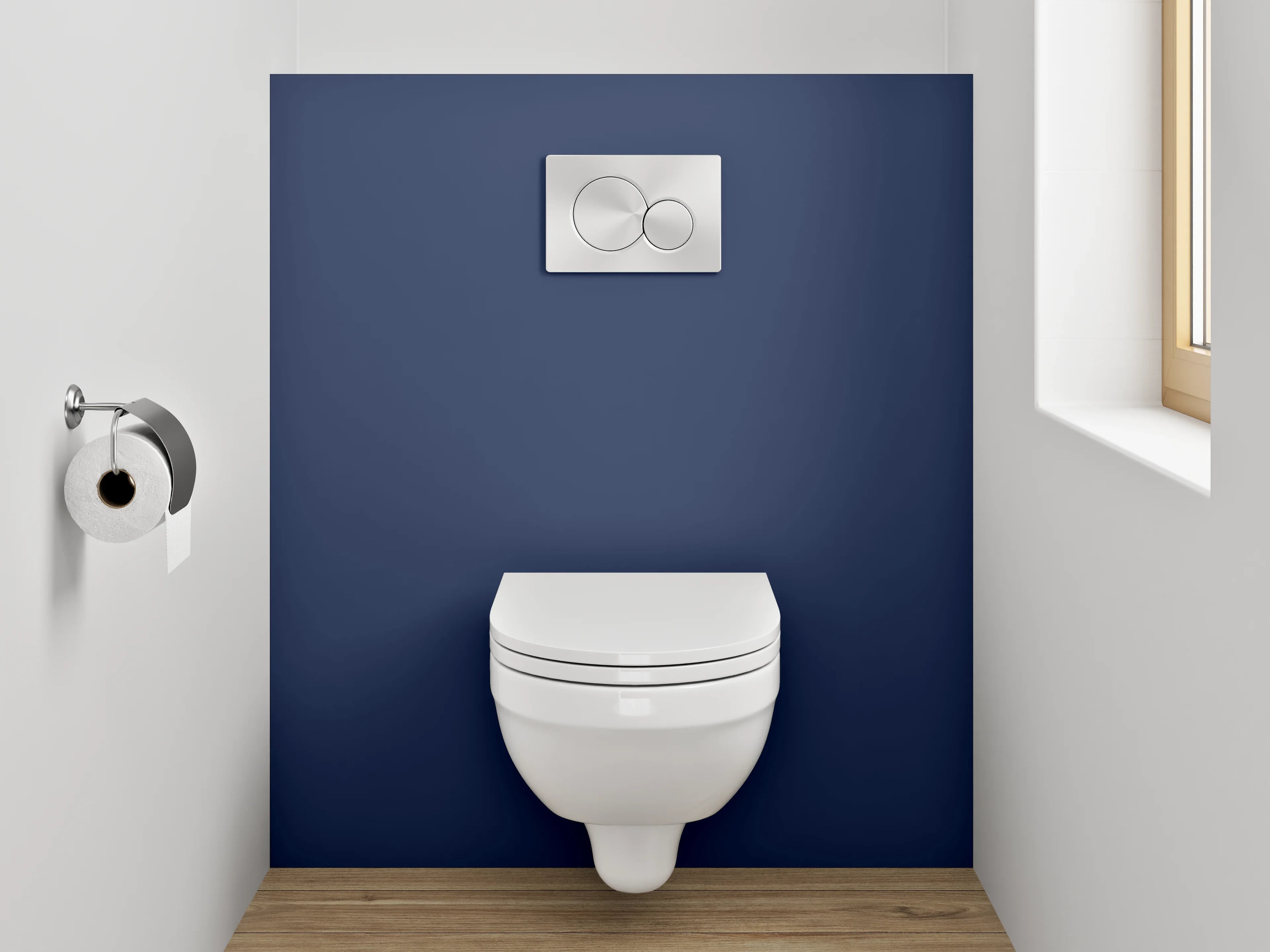 WC-Rückwand - RAL 5003 Saphirblau