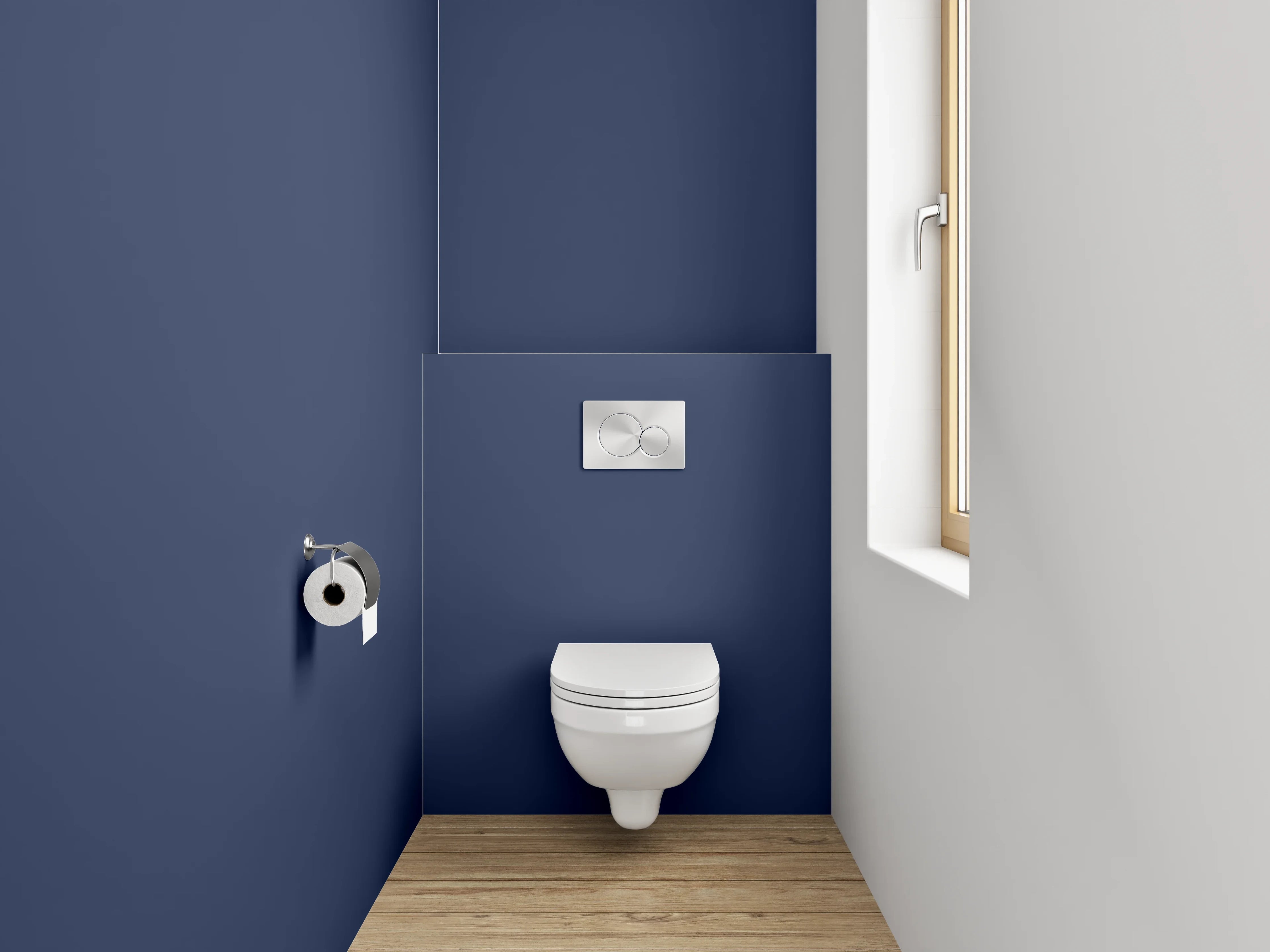 WC-Rückwand - RAL 5003 Saphirblau