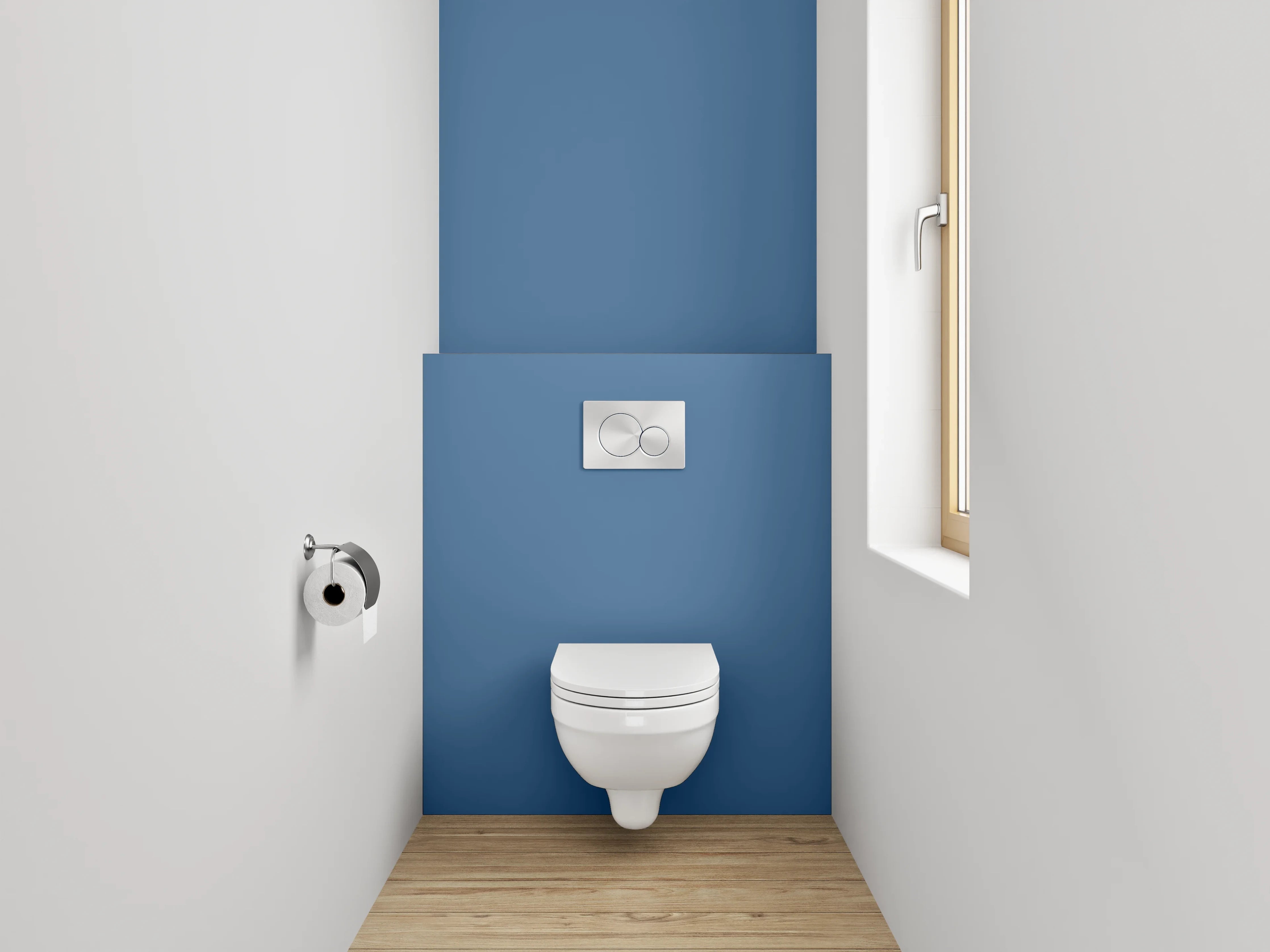WC-Rückwand - RAL 5007 Brillantblau