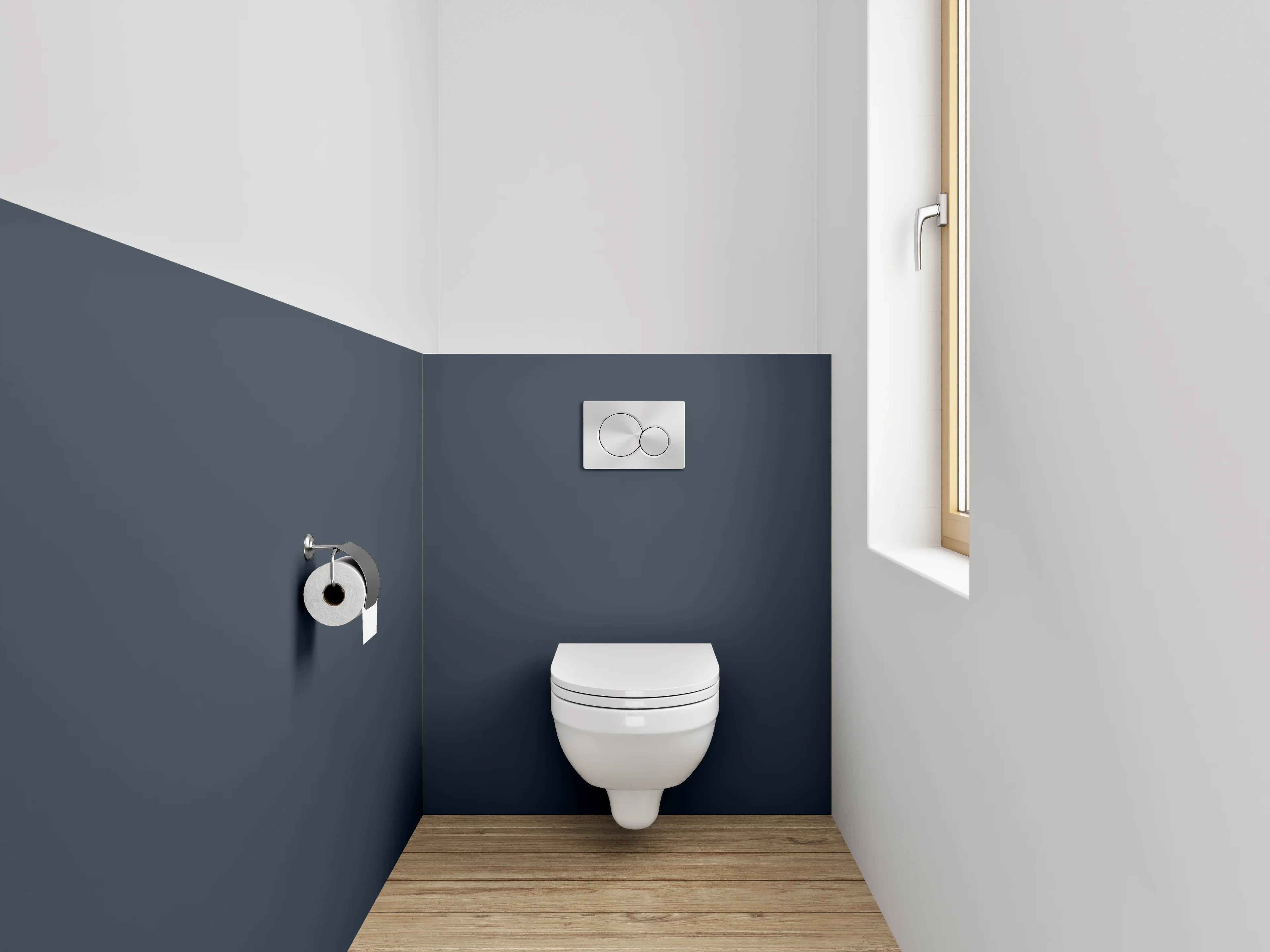 WC-Rückwand - RAL 5008 Graublau