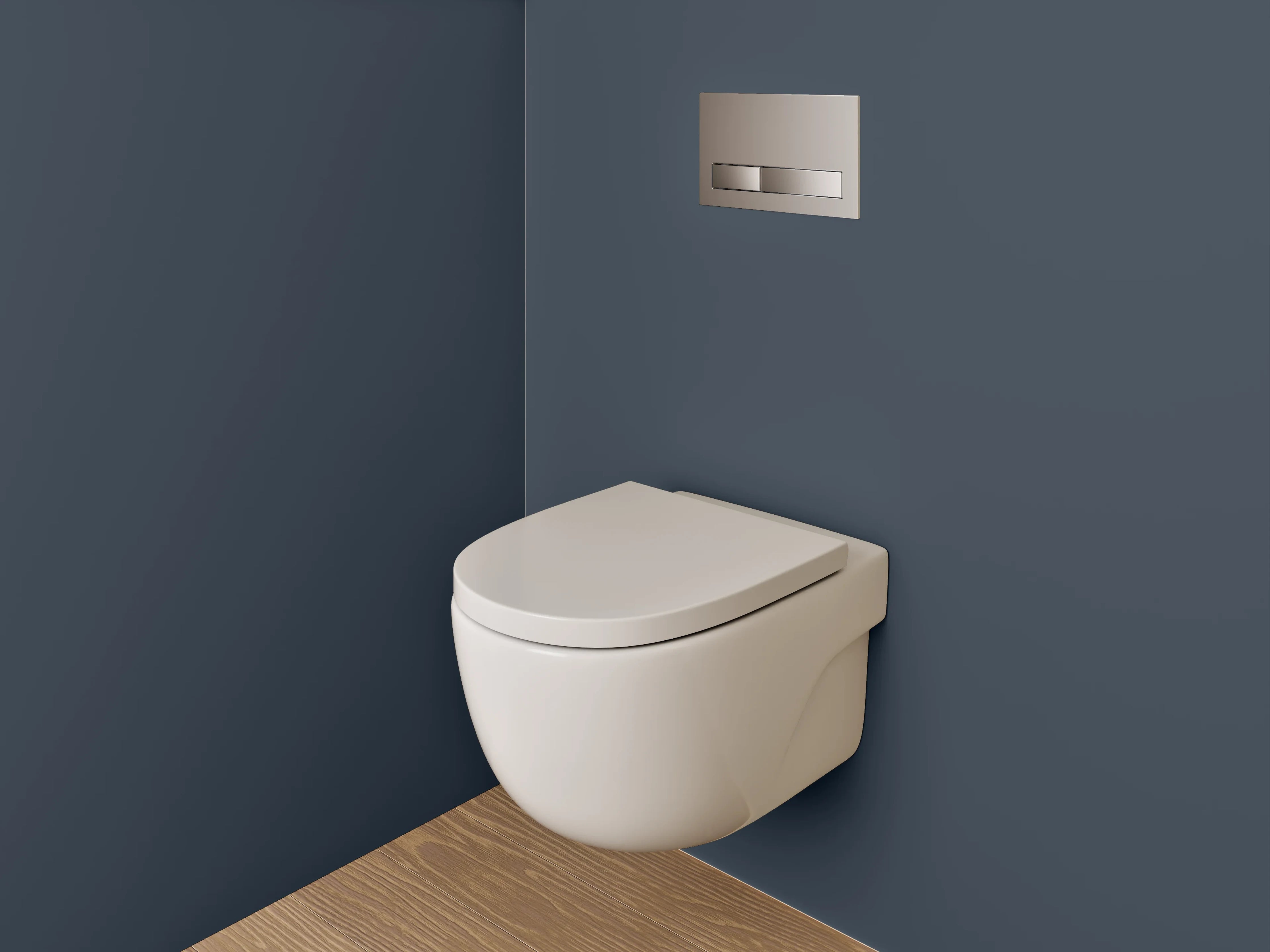 WC-Rückwand - RAL 5008 Graublau