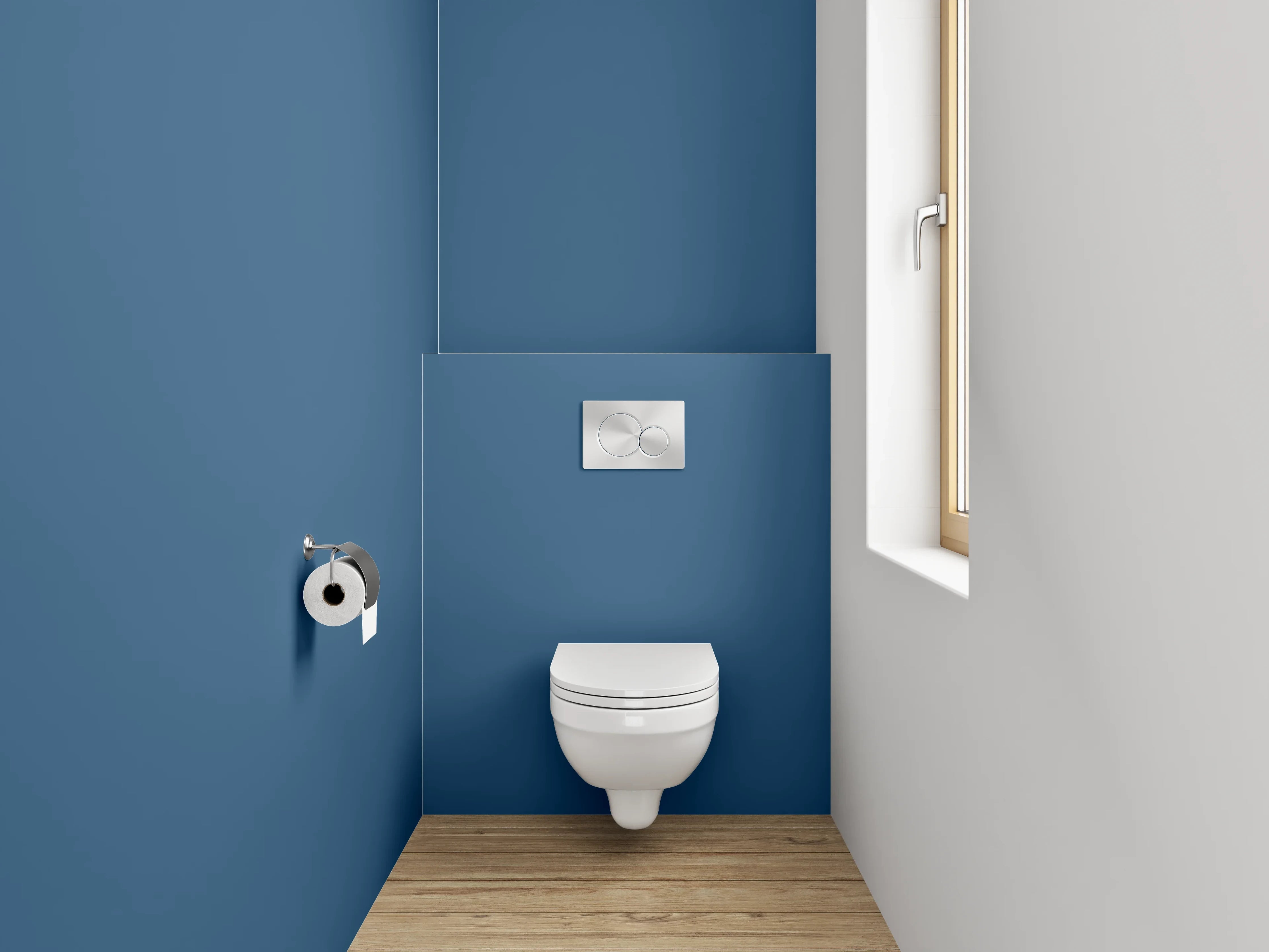 WC-Rückwand - RAL 5009 Azurblau