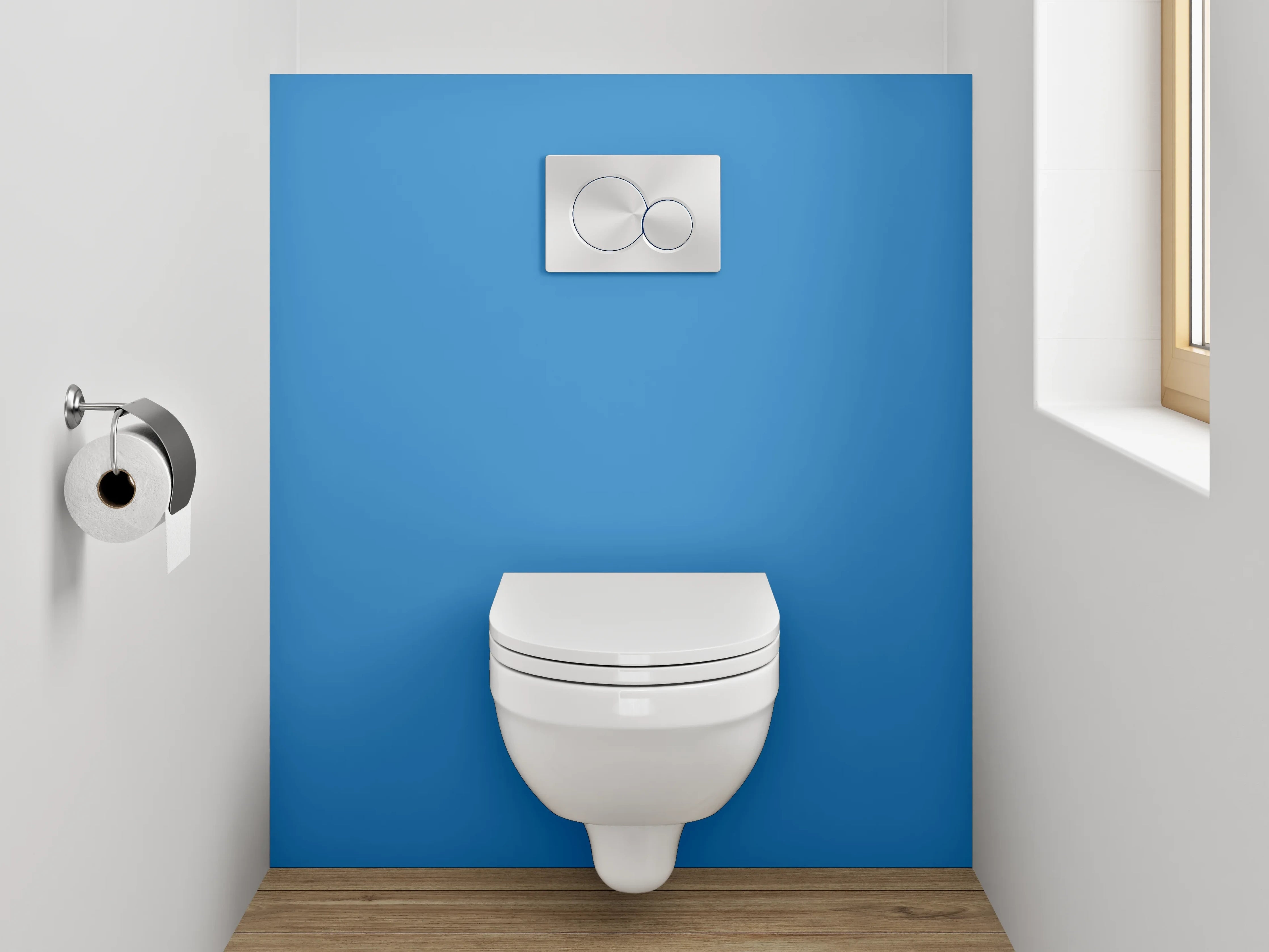 WC-Rückwand - RAL 5012 Lichtblau