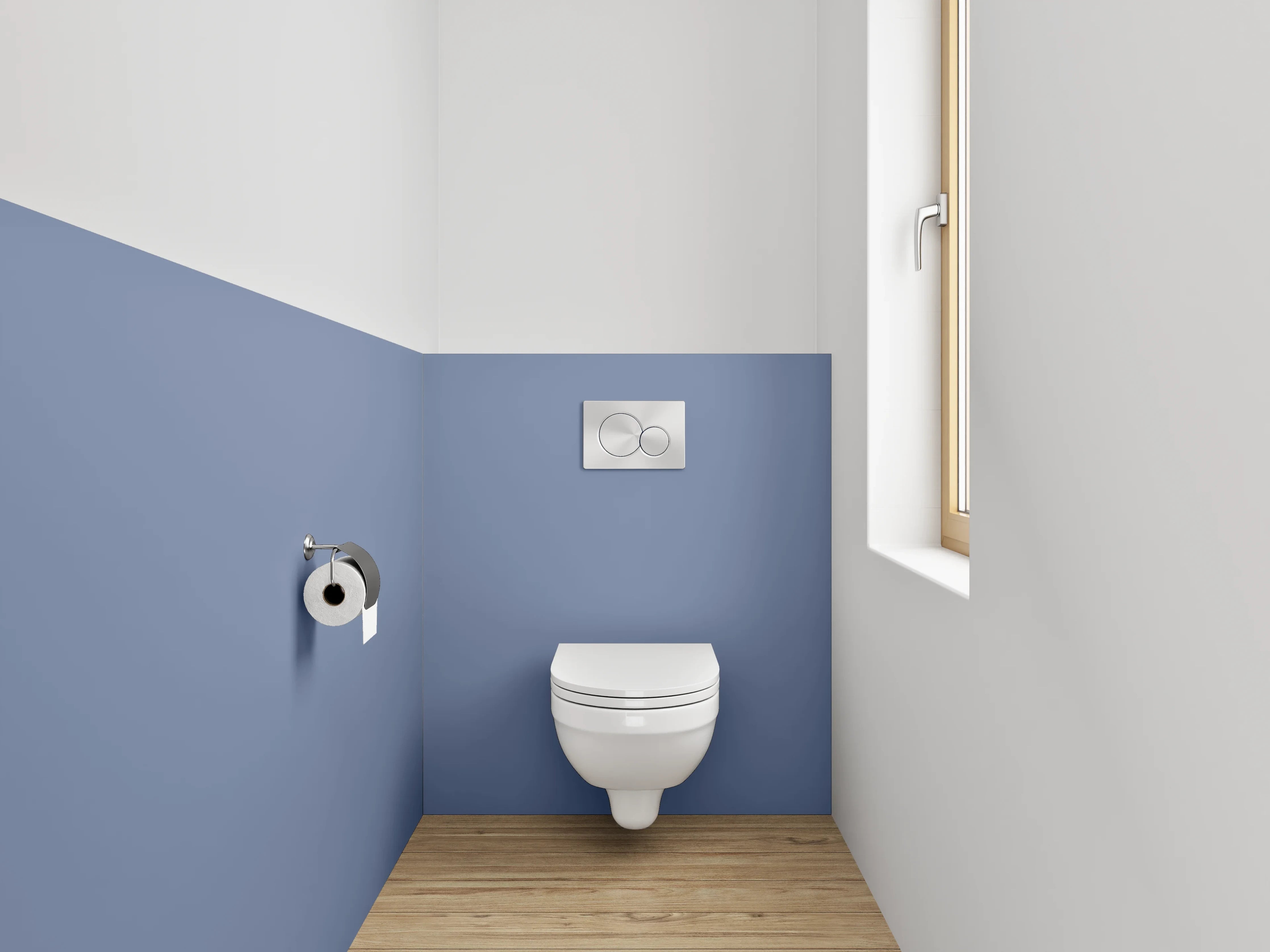 WC-Rückwand - RAL 5014 Taubenblau