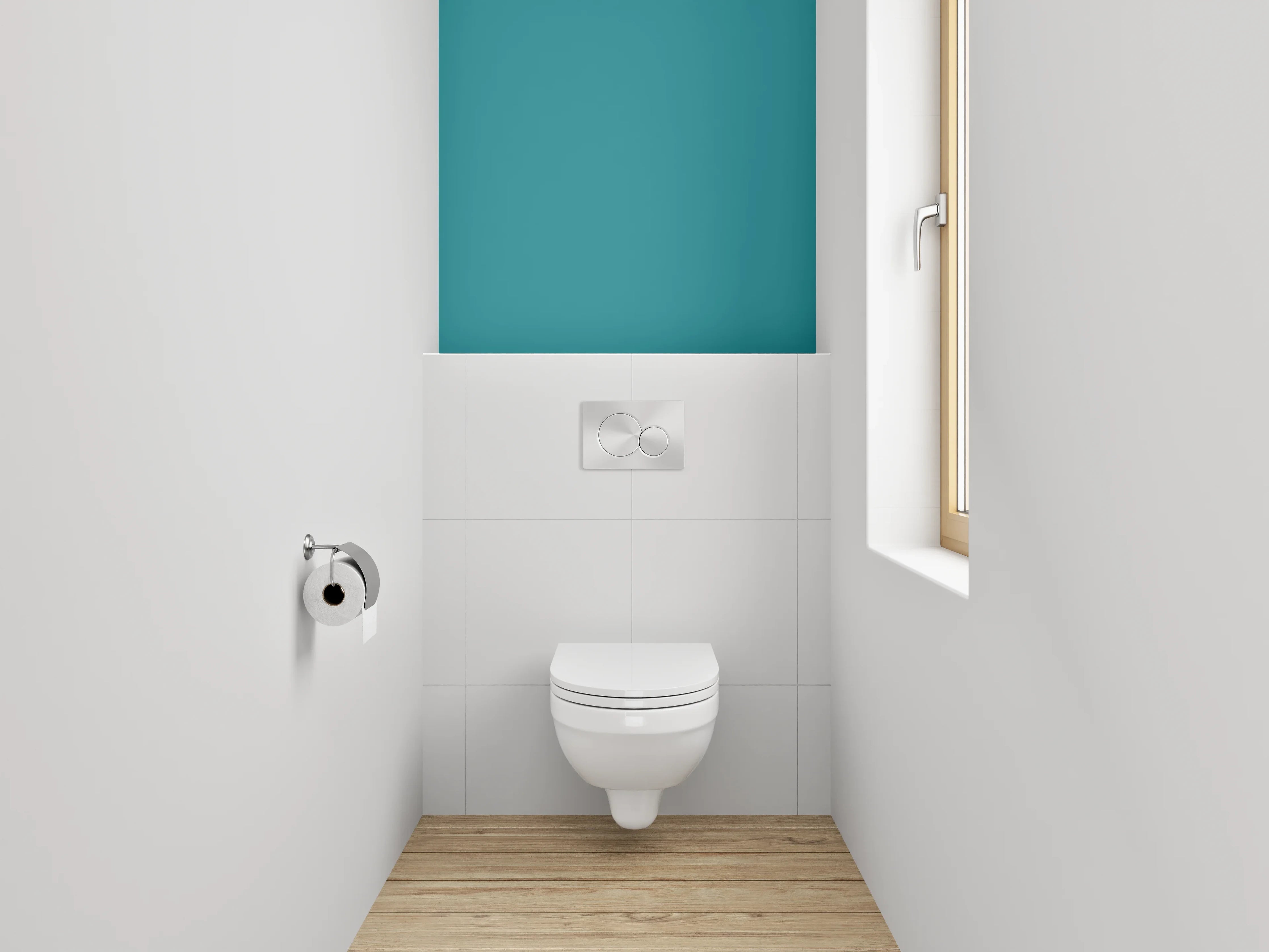 WC-Rückwand - RAL 5018 Türkisblau