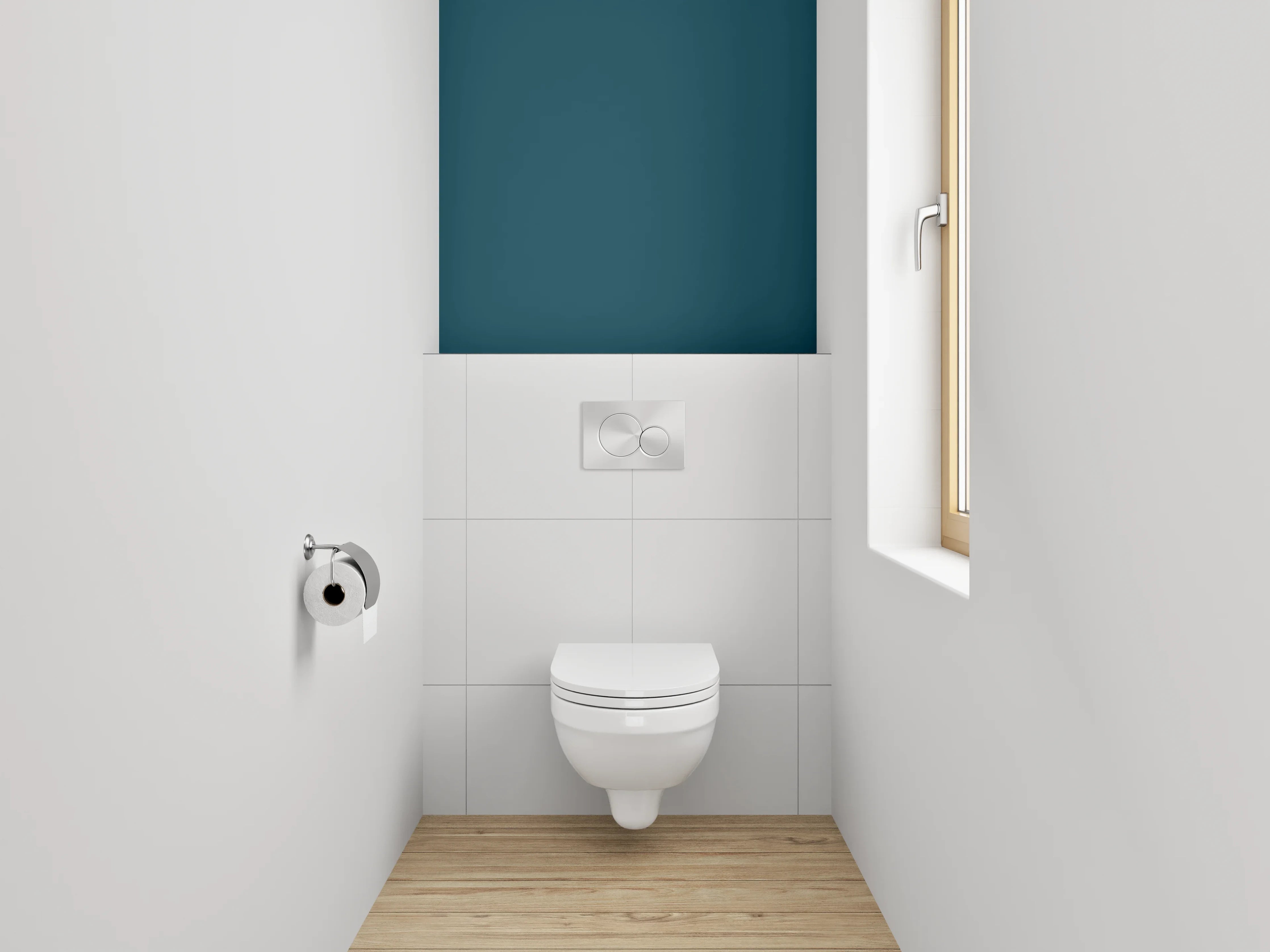 WC-Rückwand - RAL 5020 Ozeanblau