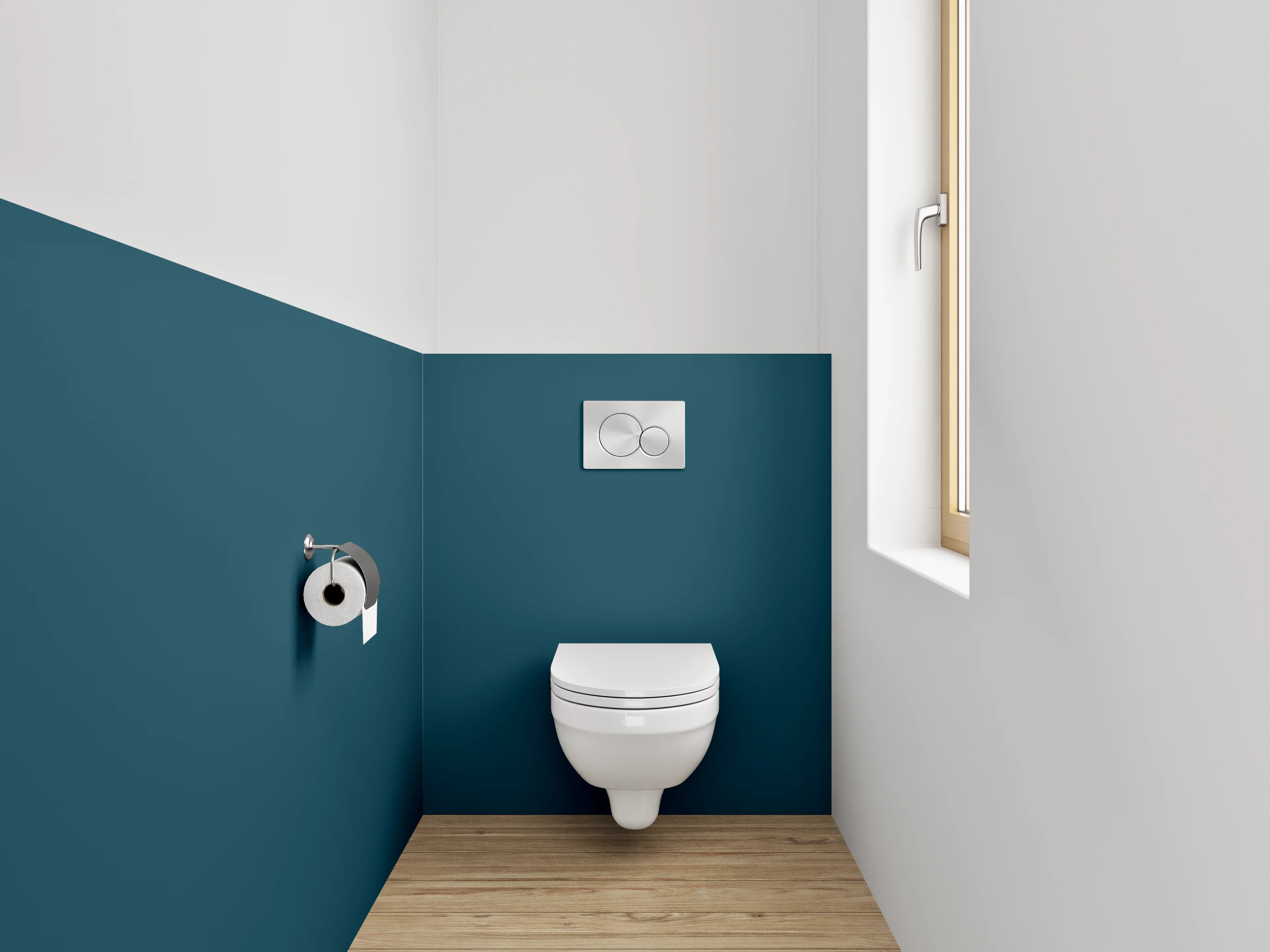 WC-Rückwand - RAL 5020 Ozeanblau