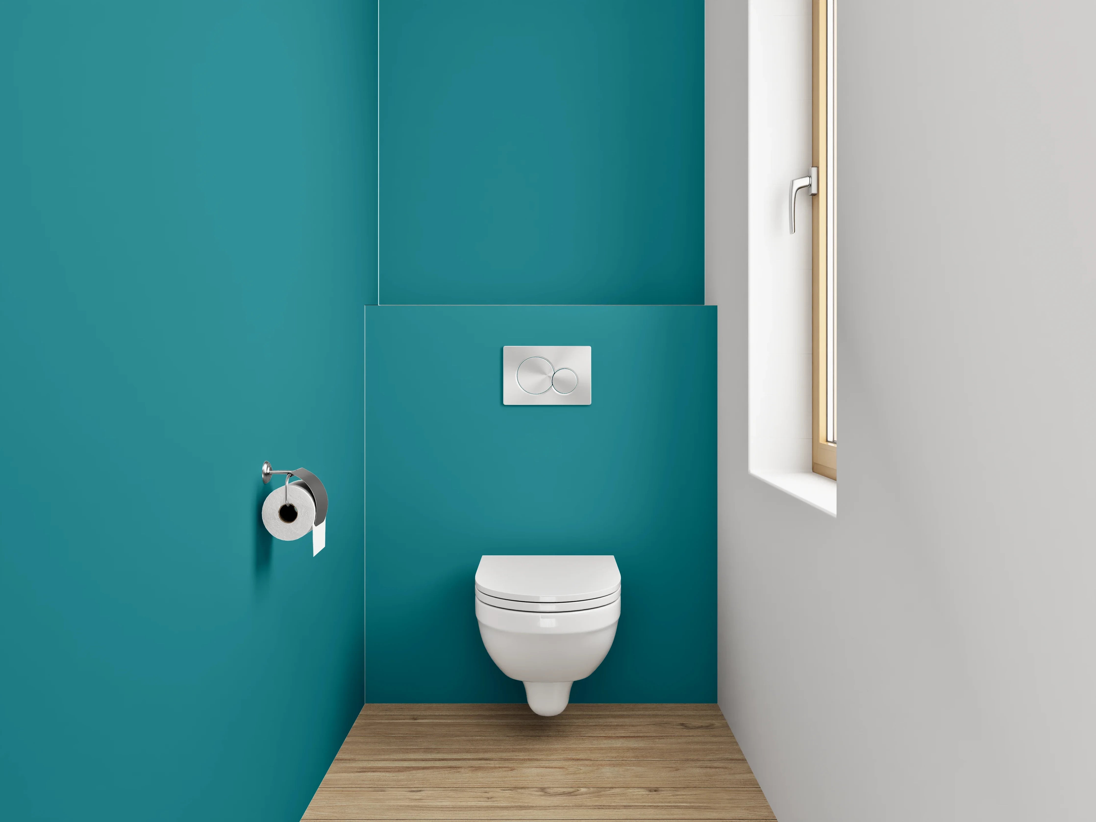 WC-Rückwand - RAL 5021 Wasserblau