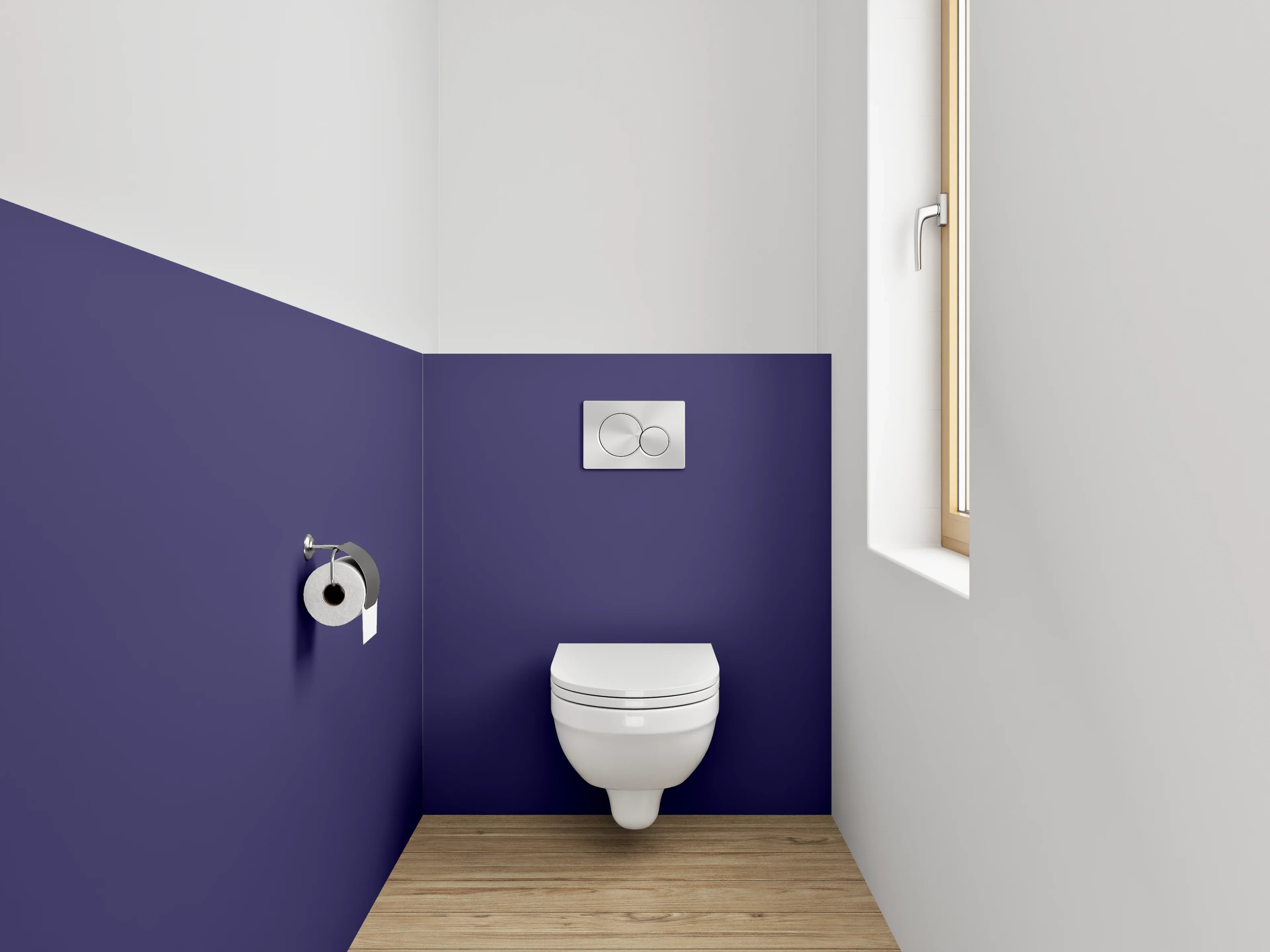 WC-Rückwand - RAL 5022 Nachtblau