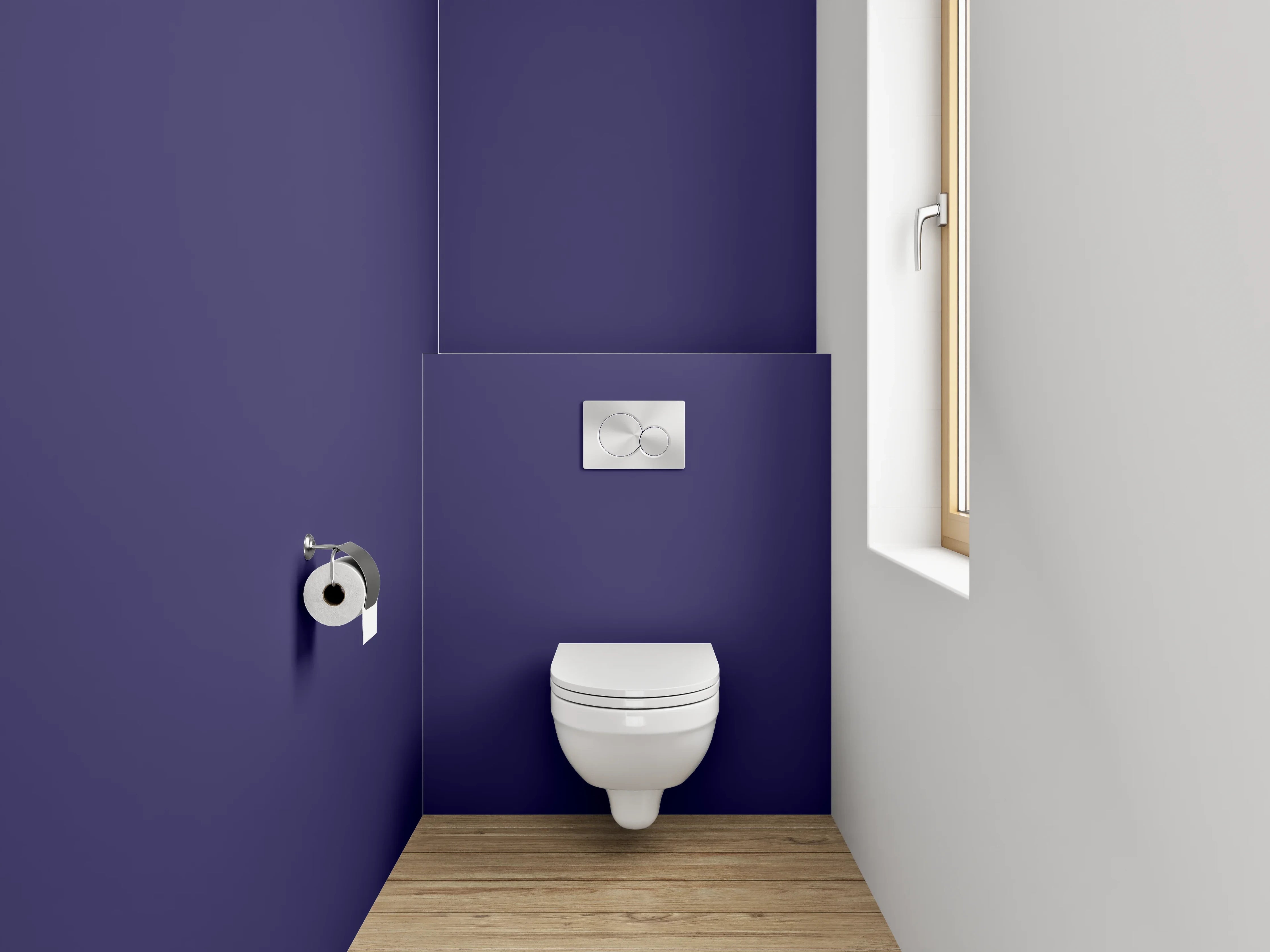 WC-Rückwand - RAL 5022 Nachtblau