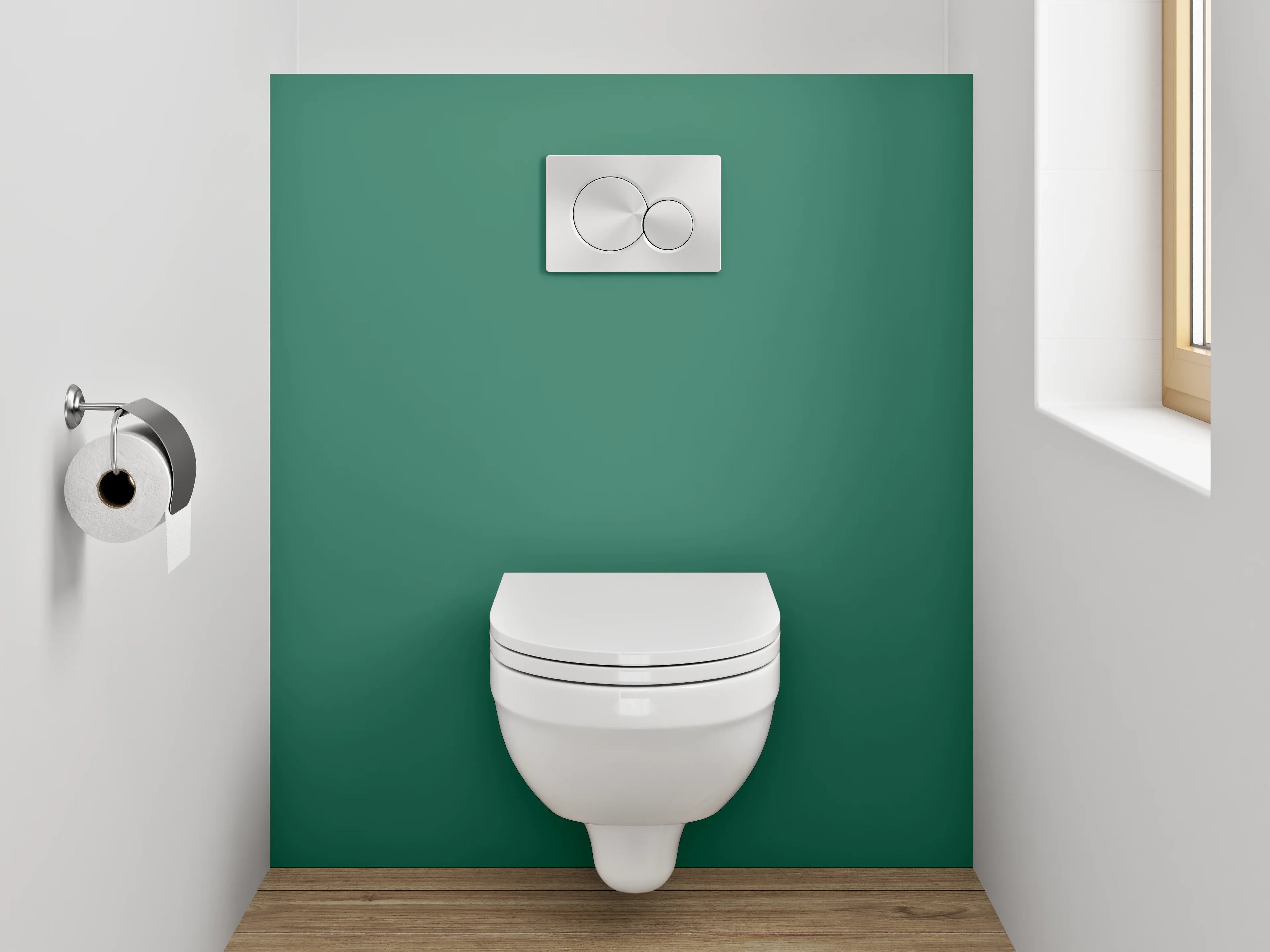 WC-Rückwand - RAL 6000 Patinagrün