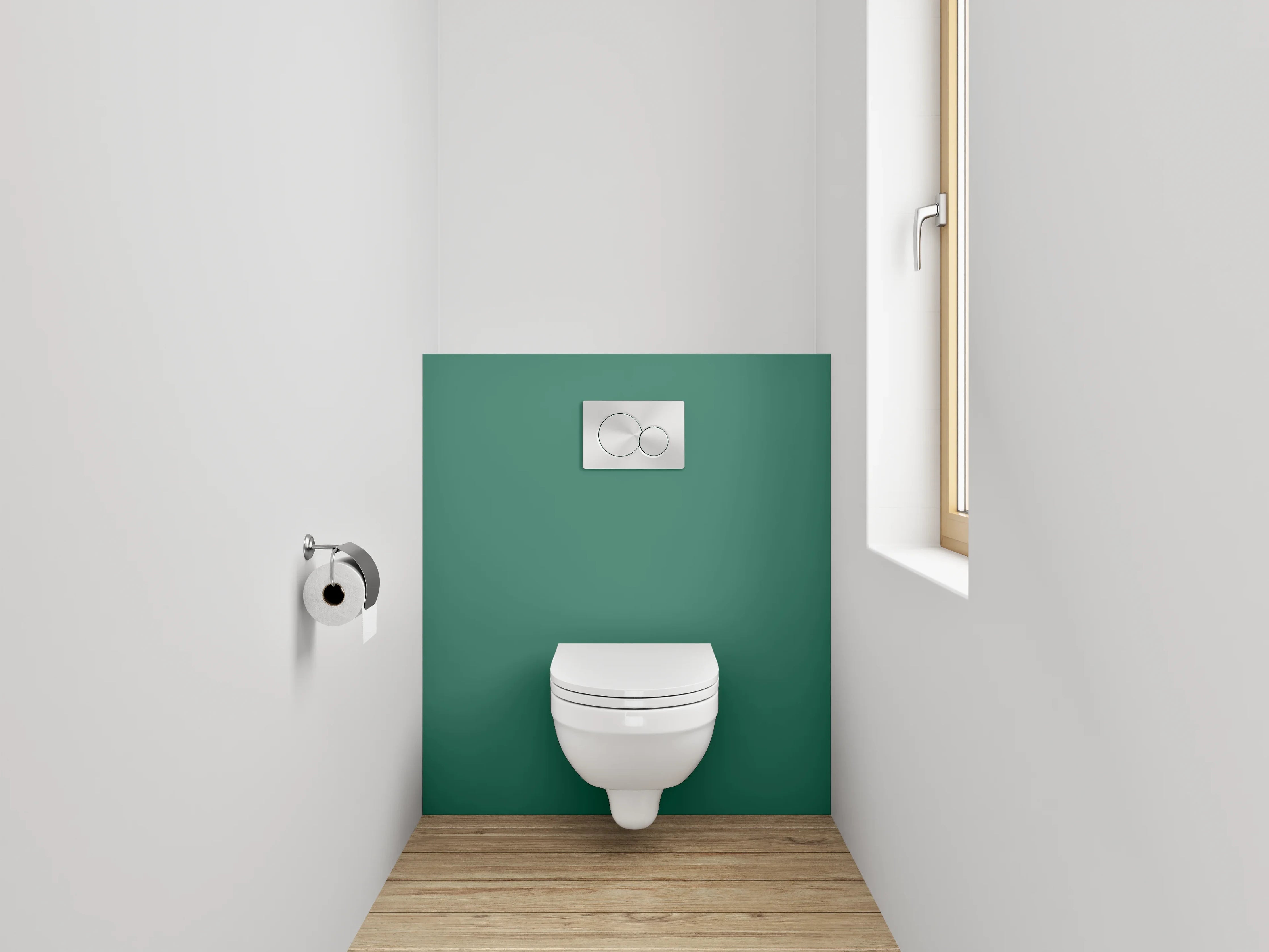 WC-Rückwand - RAL 6000 Patinagrün